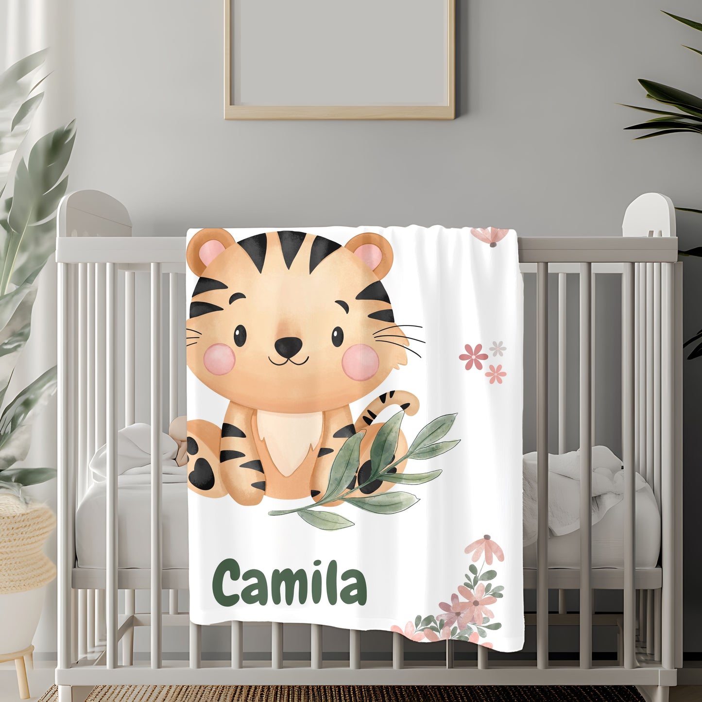 Velveteen Plush Blanket - Cute Tiger Design