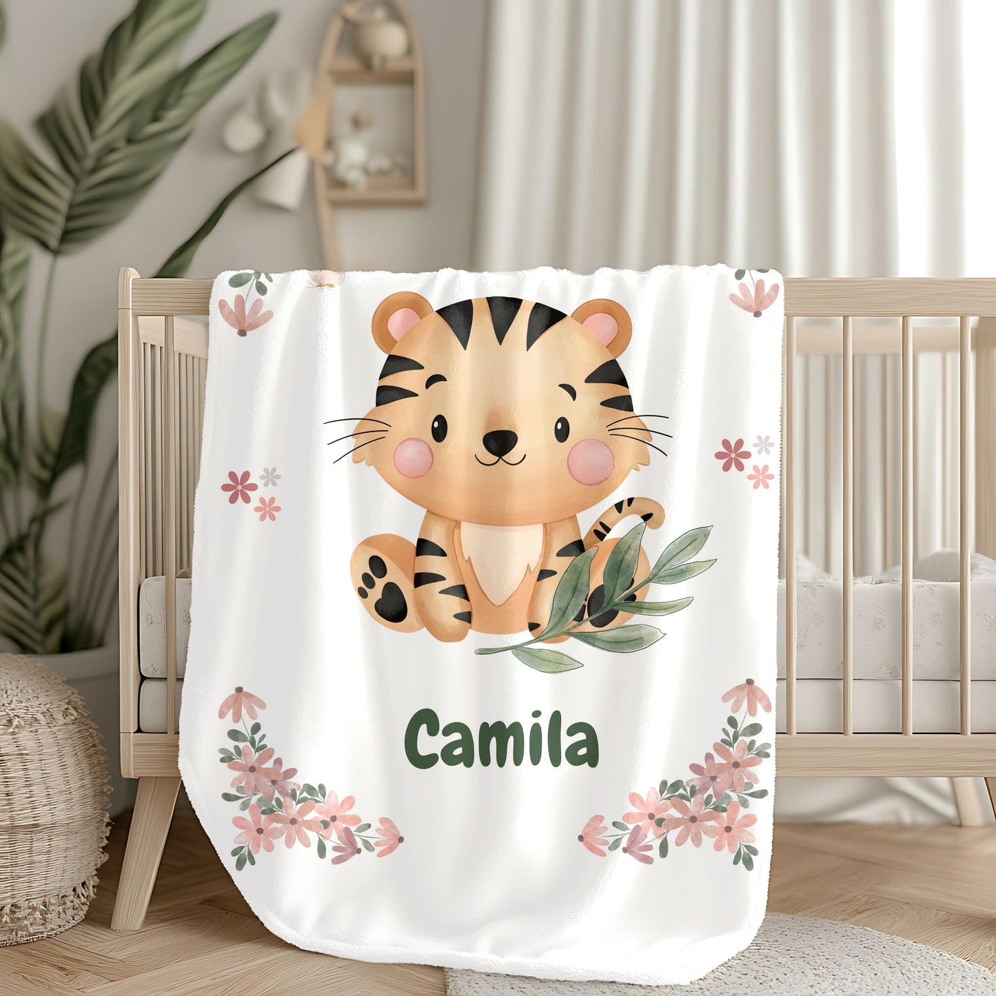 Velveteen Plush Blanket - Cute Tiger Design