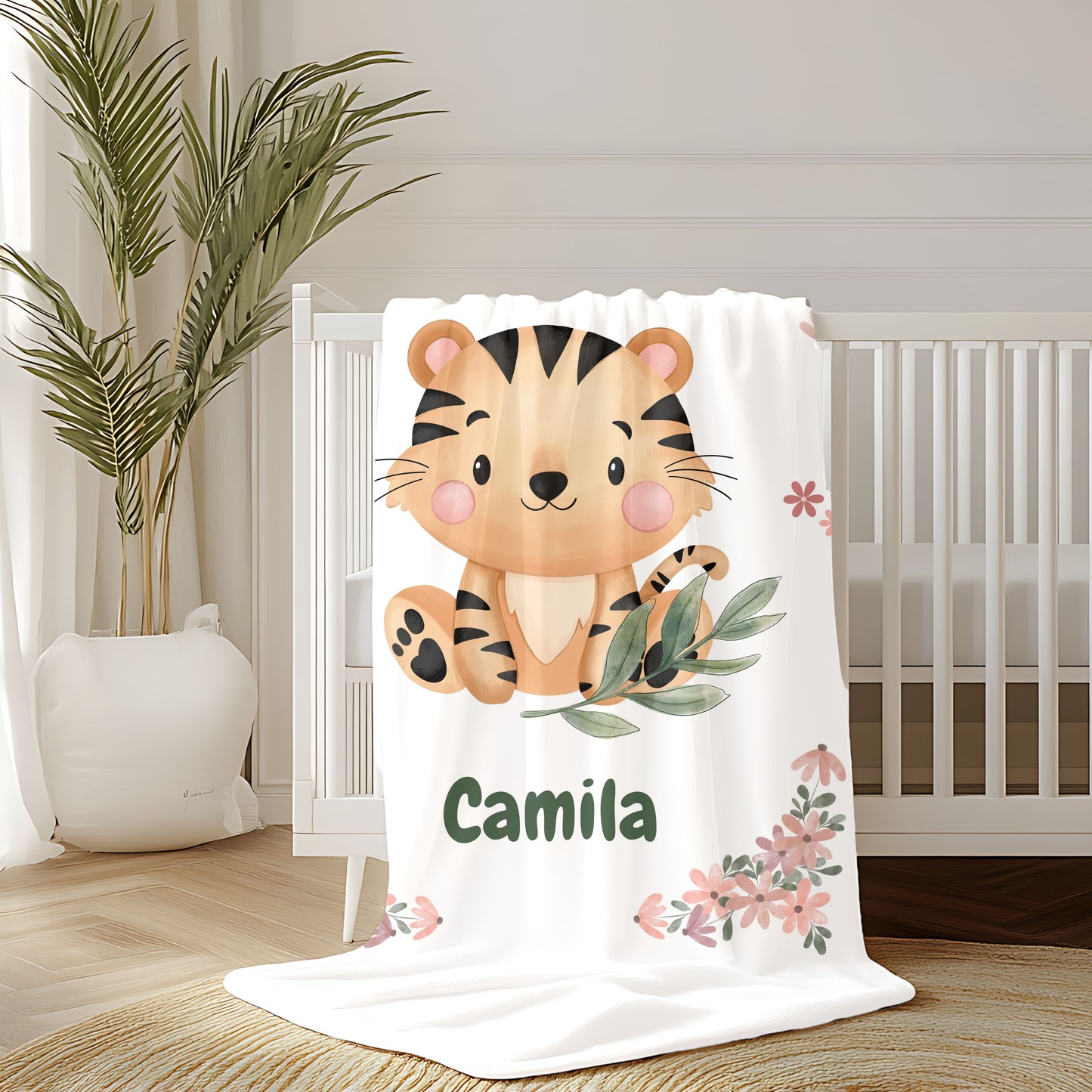Velveteen Plush Blanket - Cute Tiger Design