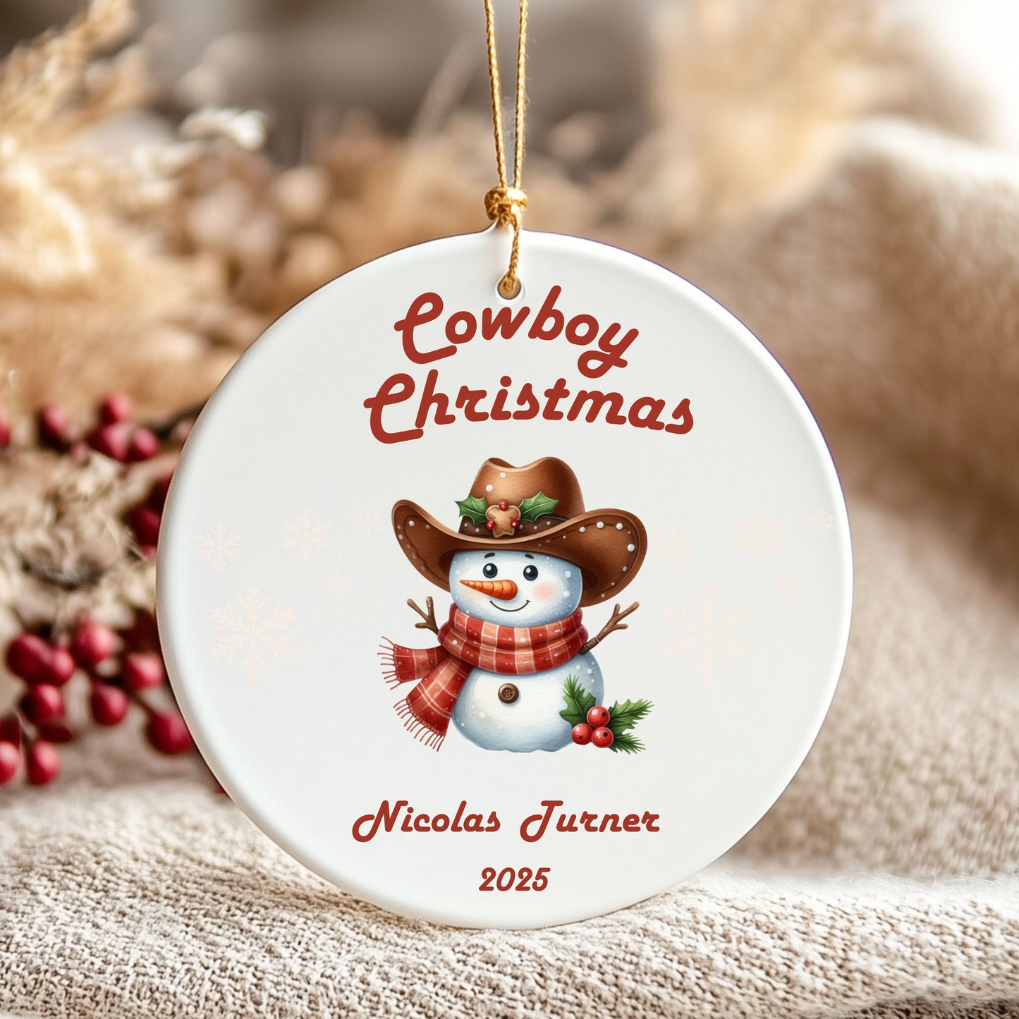 Cowboy Christmas Ornament - Unique Holiday Decor, Personalized Gift, Tree Decoration, Winter Celebration