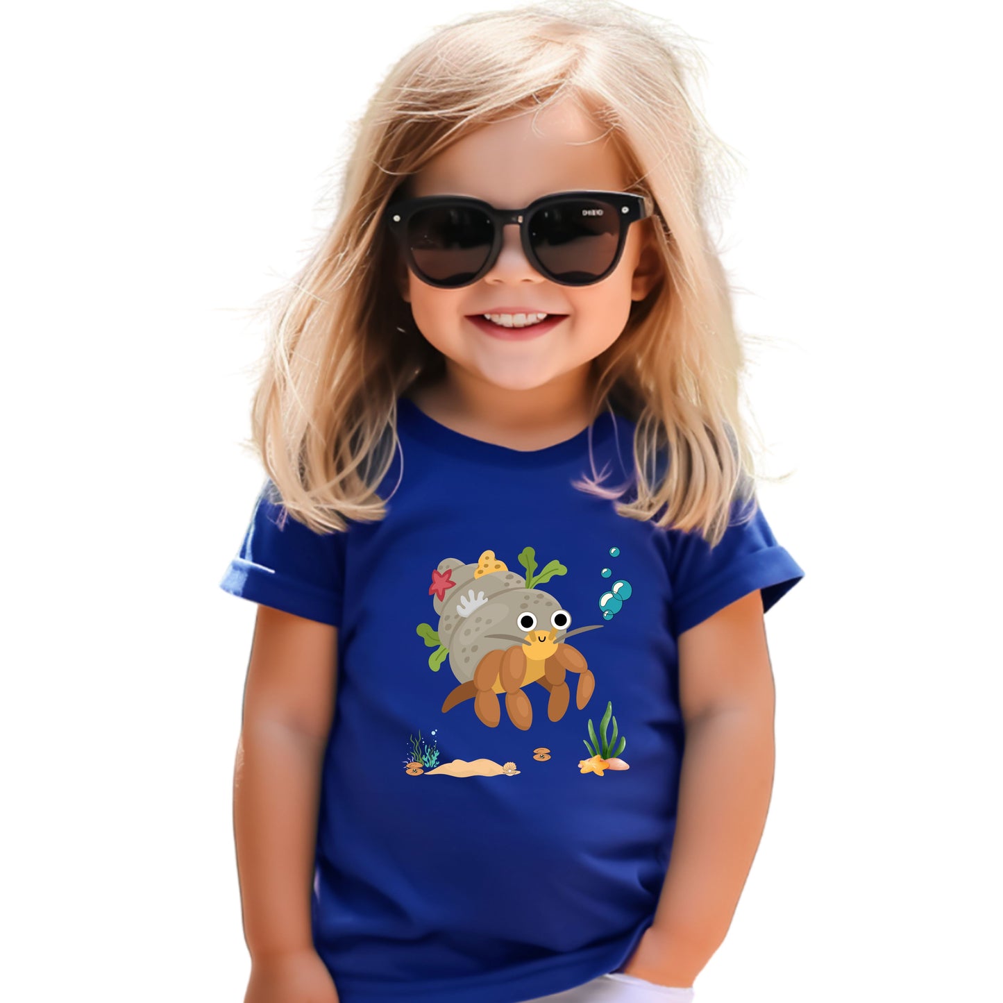 Cute Ocean-Themed Toddler Tee, Cartoon Crab Tee, Summer Playwear, Beach Outfit, Kids Gift, Toddler Beach Shirt