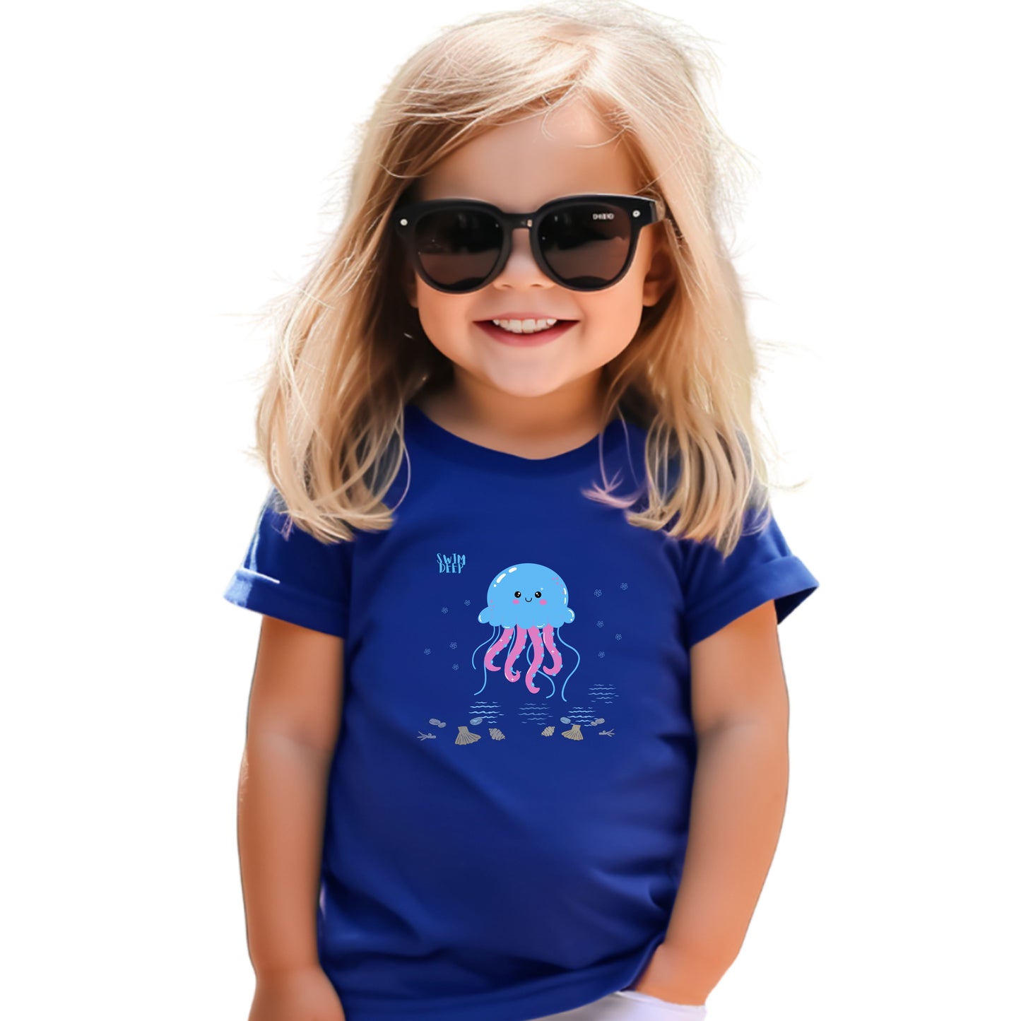 Cute Jellyfish Toddler Tee, Toddler T-Shirt, Beach Day Shirt, Kids Summer Wear, Ocean Theme Kids Clothing