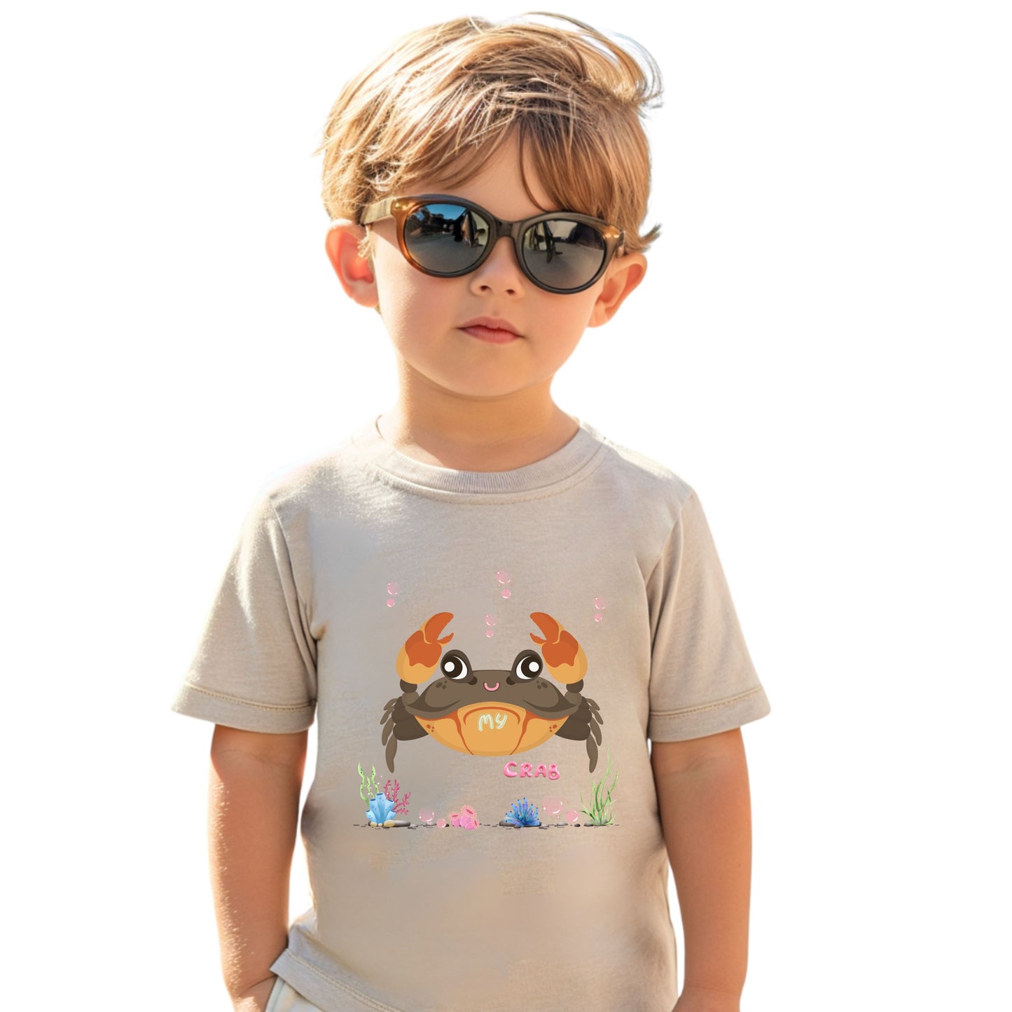 Cute Crab Toddler Tee, Beach Outfit, Summer Fun Shirt, Kids Gift, Children's Clothing, Playful Summer Vibes, Ocean Theme