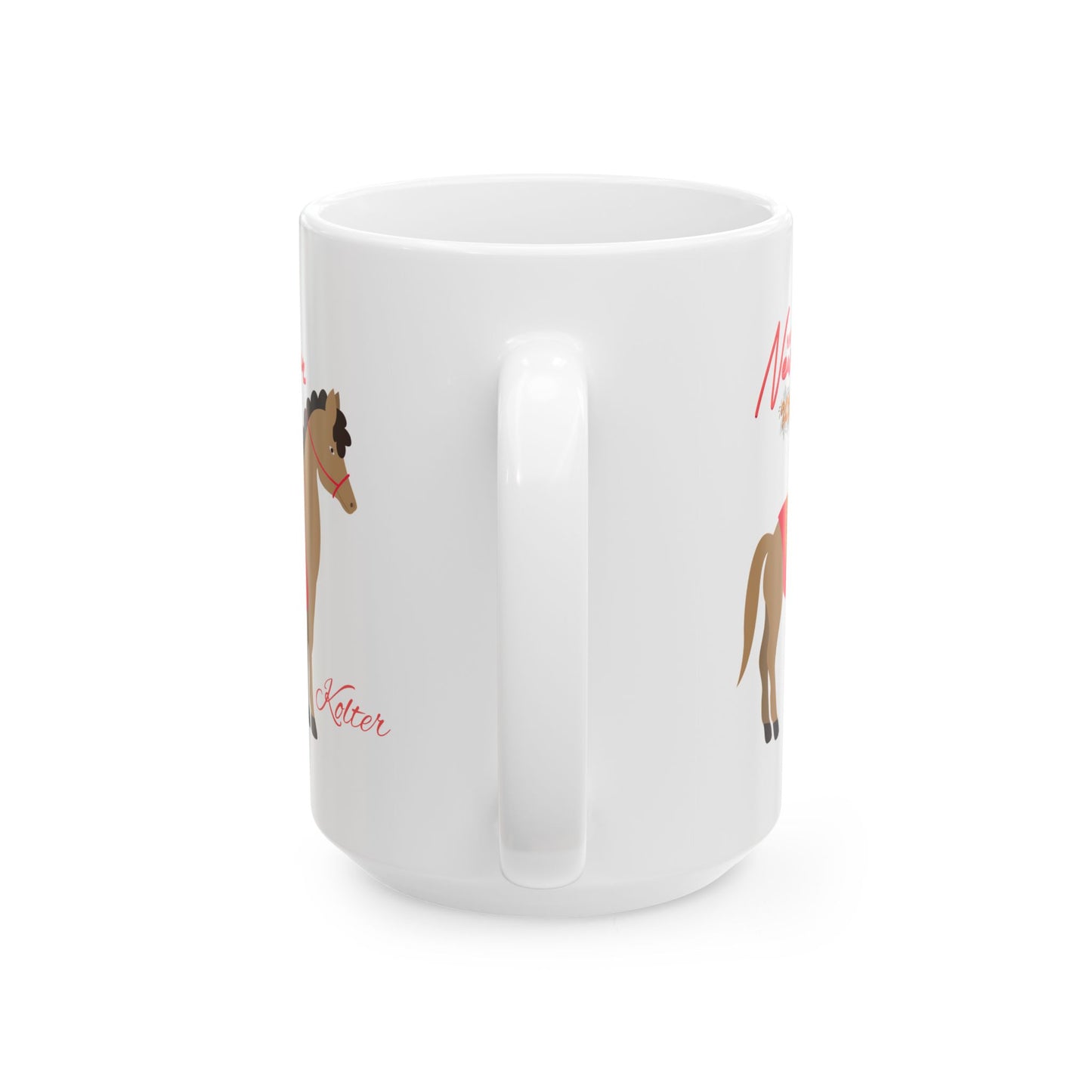 Horse Lover Ceramic Mug – Cute Pony Illustration, 'Nature Is My Shelter' Coffee Cup (11oz/15oz)