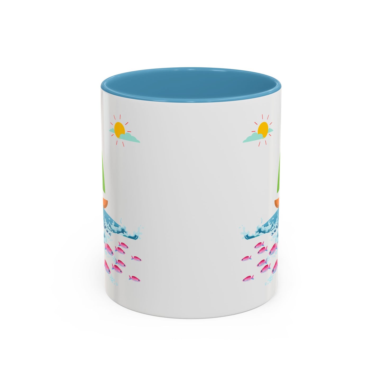 Sailboat and Red fish Coffee Mug