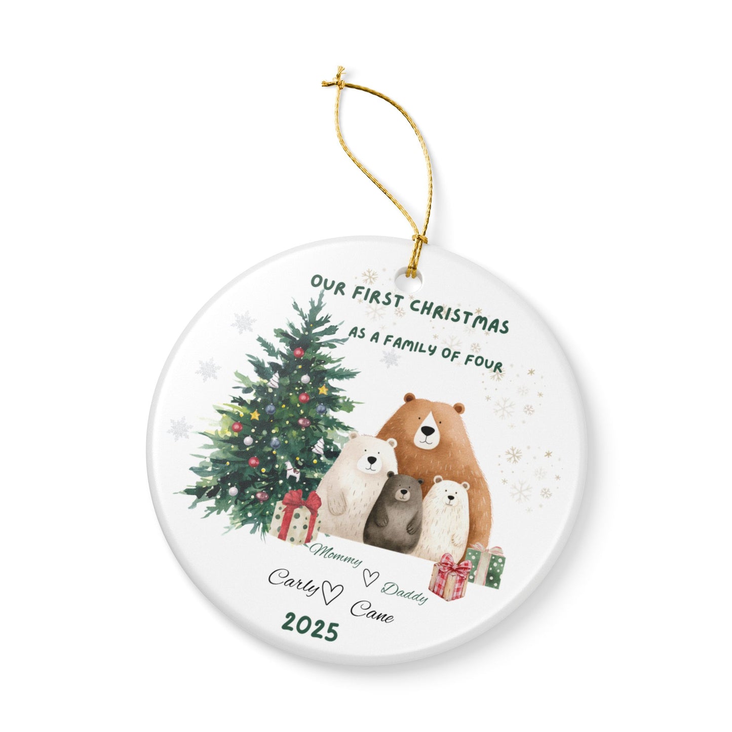 Personalized Family Christmas Ornament, Custom Holiday Decor, NEW Family Tradition, Keepsake Gift, Tree Decoration, 2025