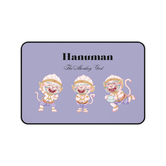 Hanuman Desk Mat - Hindu Mythology Themed Office Decor, Computer Mouse Pad, Gift for Animators, Cute Workspace Accessories