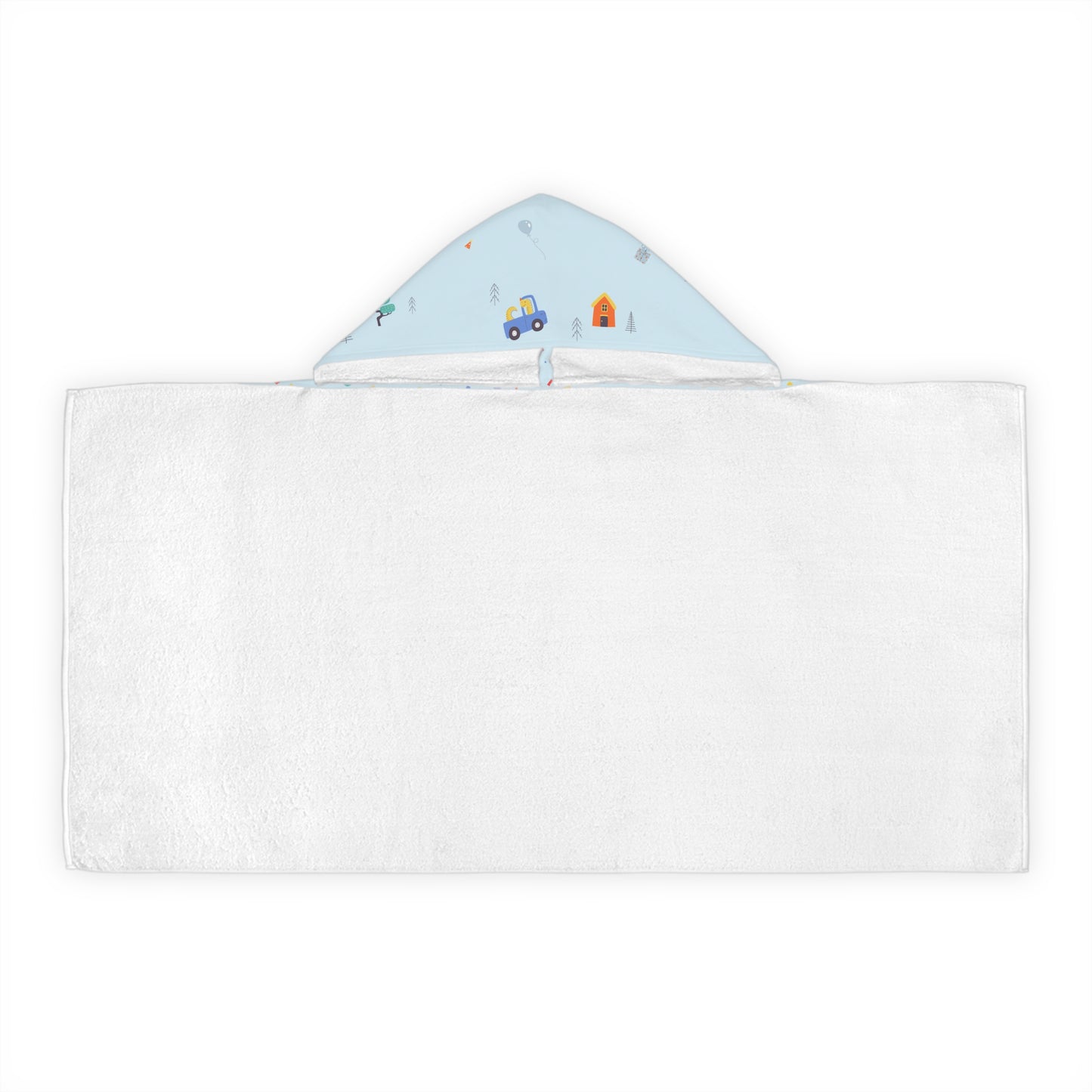 Personalized Kids Hooded Towel - Road Trip Cars Design (Custom Name)