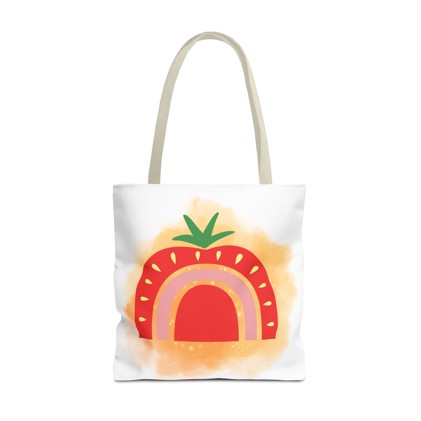 Strawberry Rainbow Tote Bag – Cute Fruit Watercolor AOP Tote