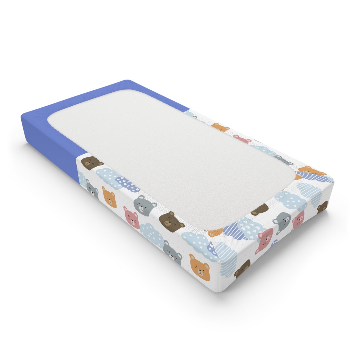 Personalized Bear Baby Changing Pad Cover — Cute Teddy Print, Custom Name