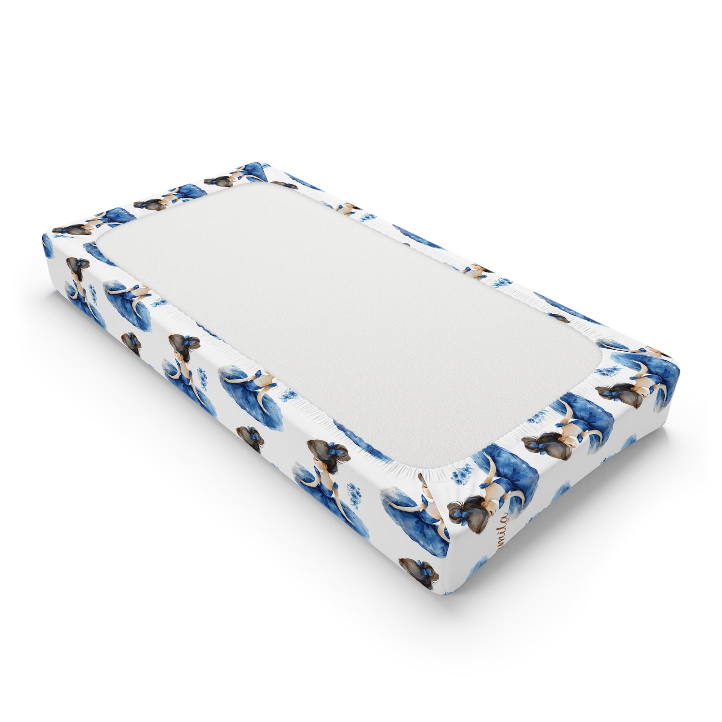 Baby Changing Pad Cover — Blue Watercolor Sloth Print