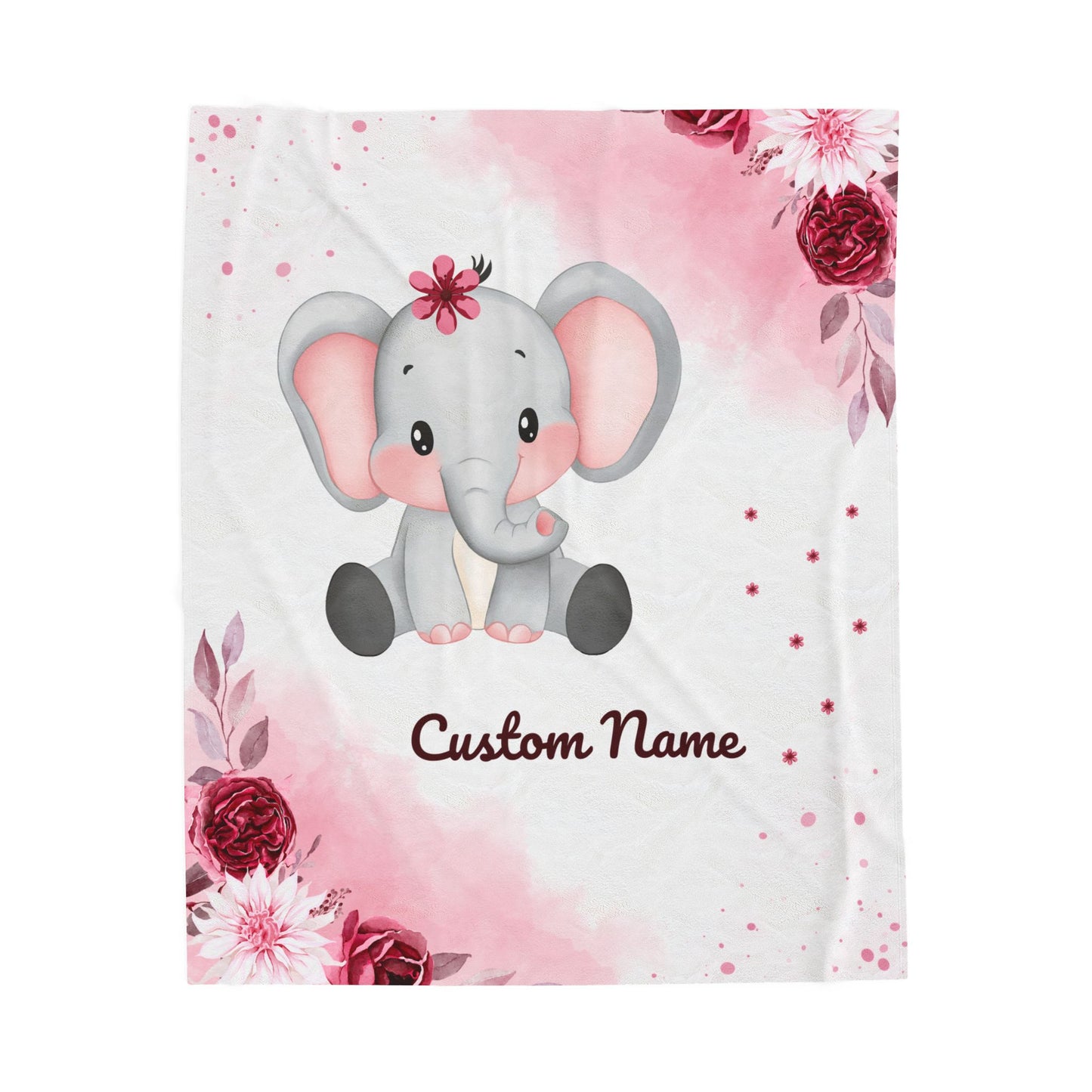 Custom Elephant Plush Blanket for Baby, Soft Baby Gift, Nursery Decor, Personalized Throw, Cuddle Blanket, Baby Shower Gift