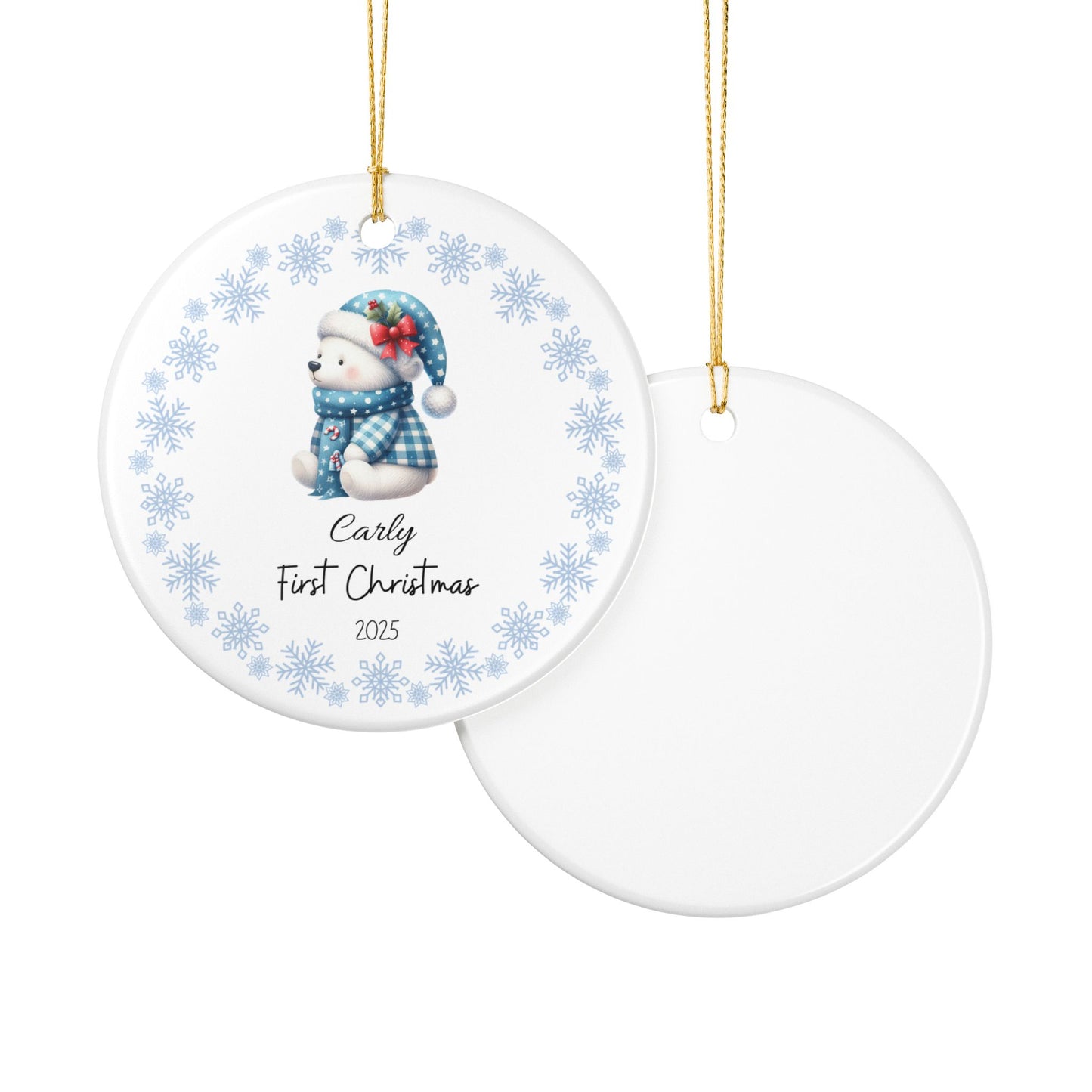 Personalized Christmas Ornament - First Christmas Decoration, Holiday Gift, Keepsake, Winter Decor, Newborn Gift