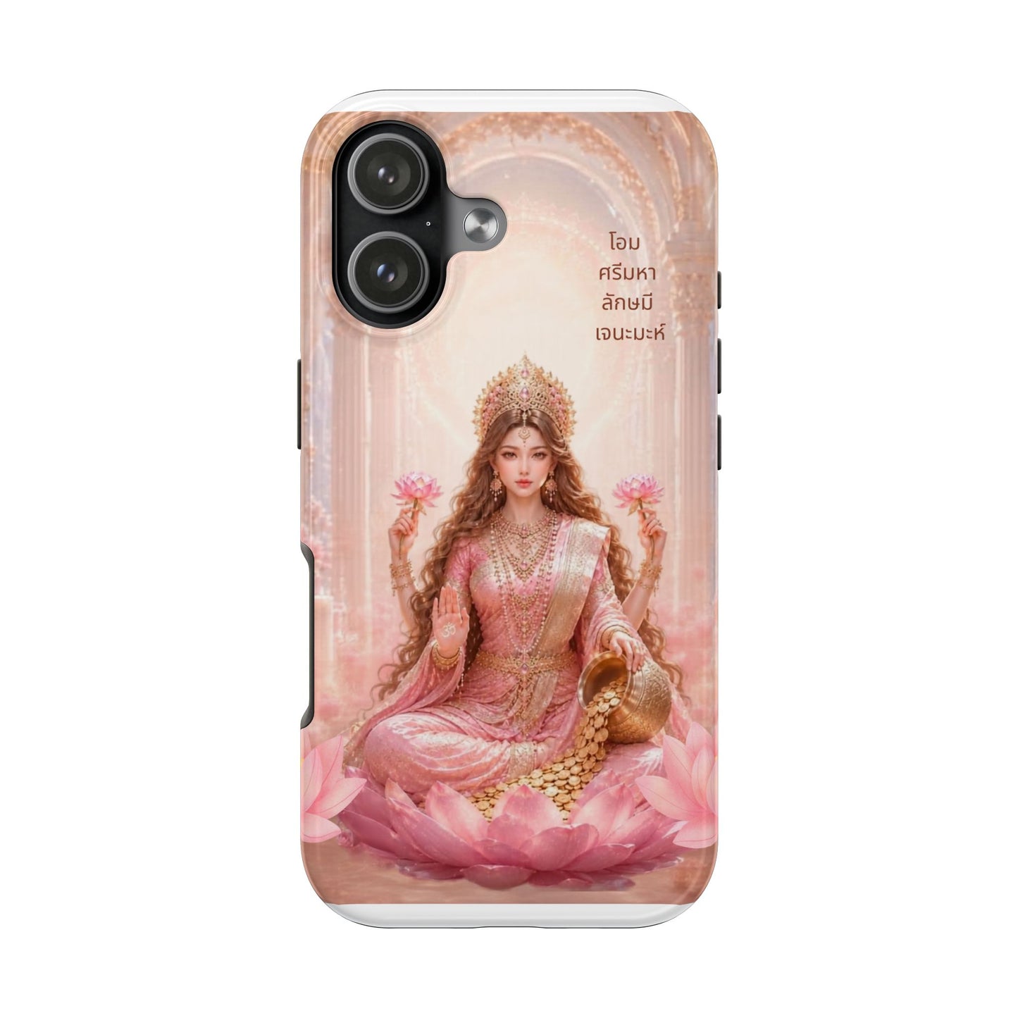 Lotus Goddess Tough Phone Case — Pink Thai Deity Floral Protective Cover