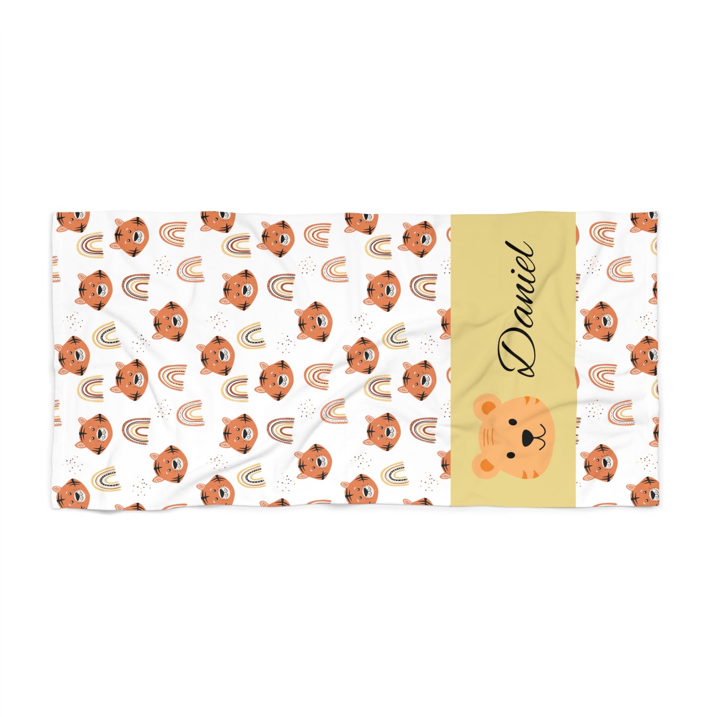 Personalized Teddy Bear Beach Towel — Cute Kids Summer Towel with Name