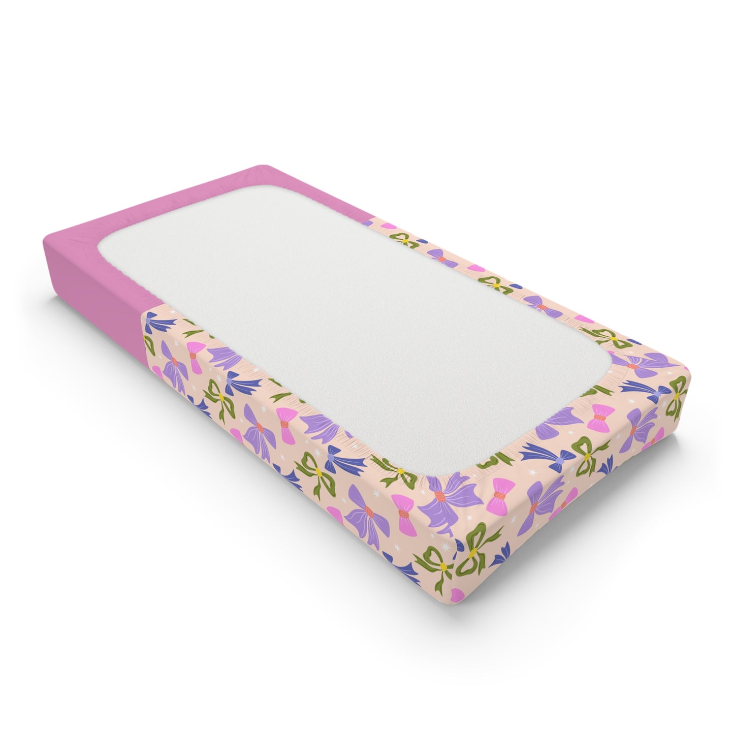 Floral Pink Baby Changing Pad Cover — Personalized Name Option
