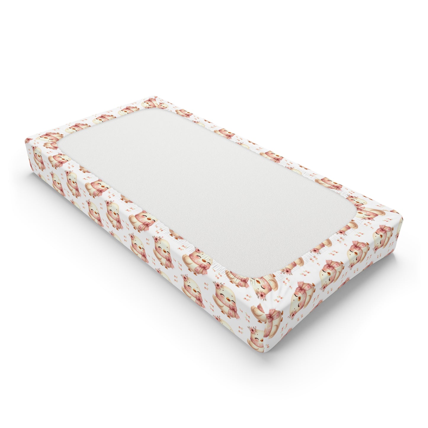 Baby Changing Pad Cover - Cute Watercolor Fox Pattern, Soft Fitted Nursery Bedding