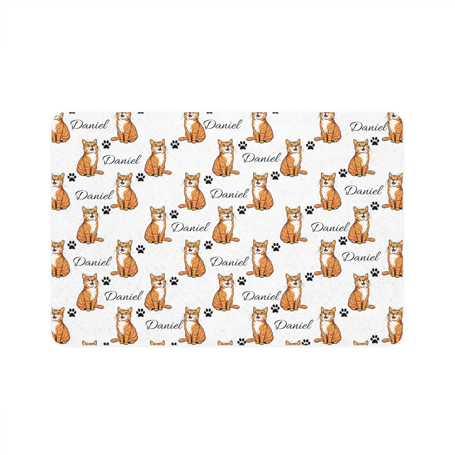 Personalized Cat Pet Food Mat (12x18) — Custom Name Feeding Placemat