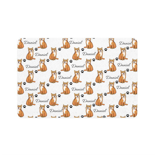 Personalized Cat Pet Food Mat (12x18) — Custom Name Feeding Placemat