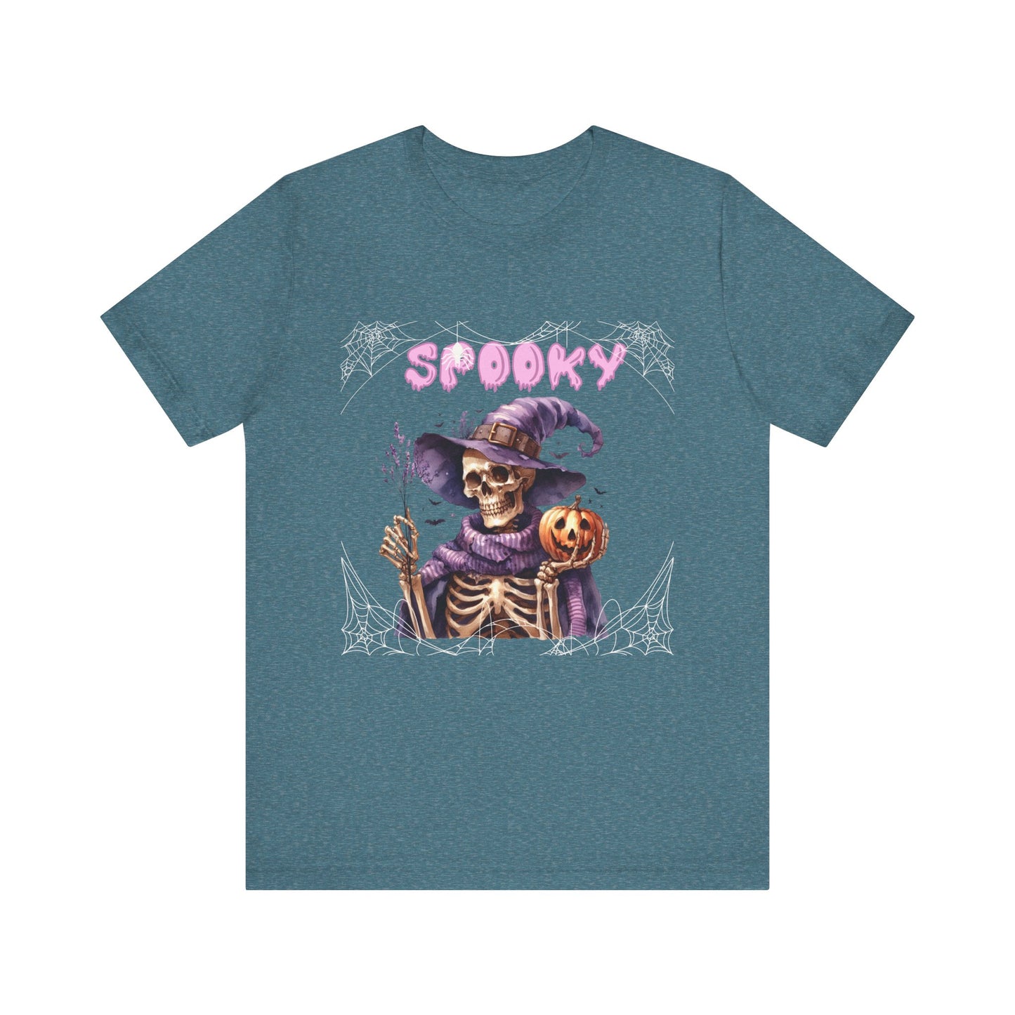 Spooky Skeleton Halloween Tee, Unisex Halloween Shirt, Trick or Treat Apparel, Fall Festivity Clothing, October Celebration Top