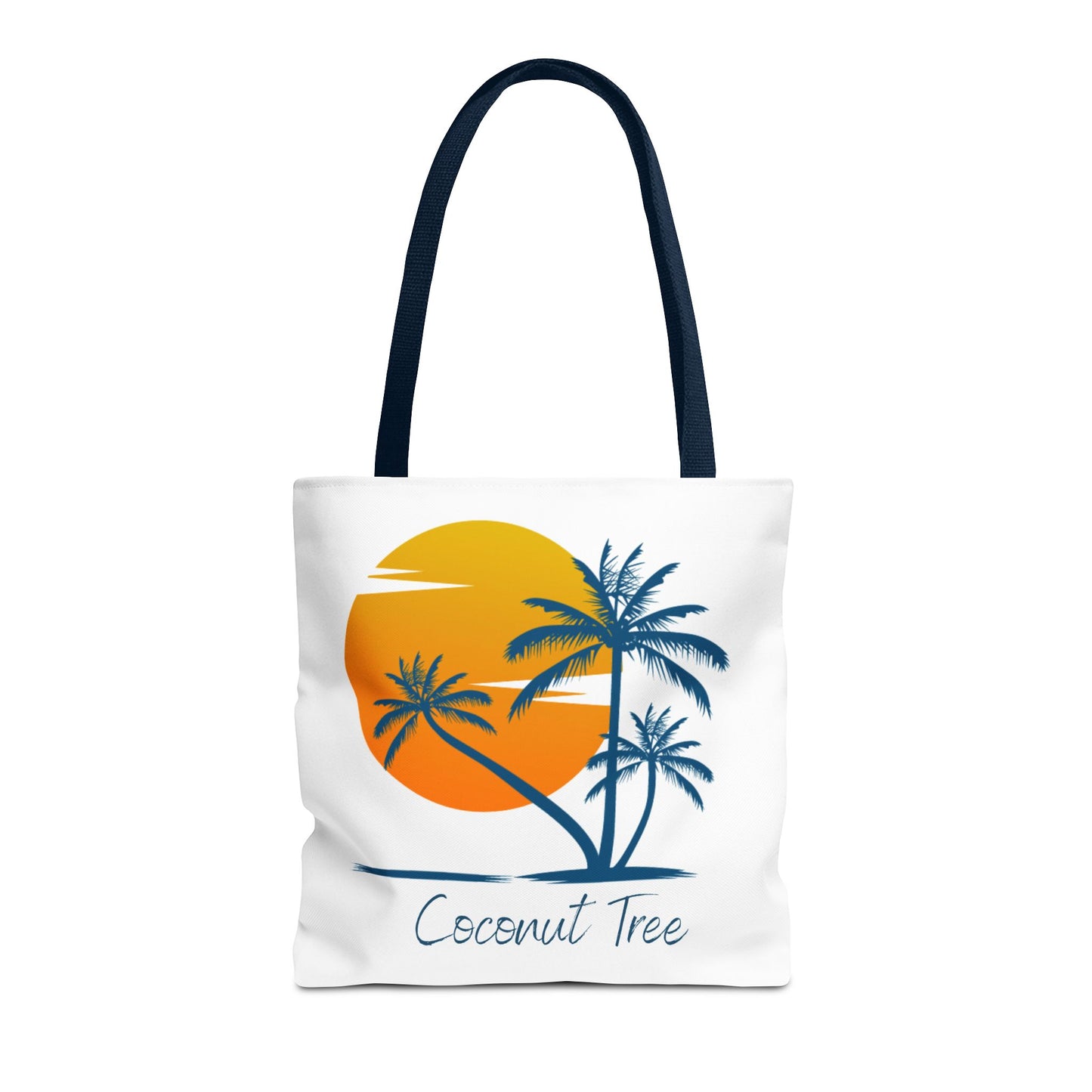 Coconut Tree Tote Bag — Tropical Sunset Beach Canvas Tote