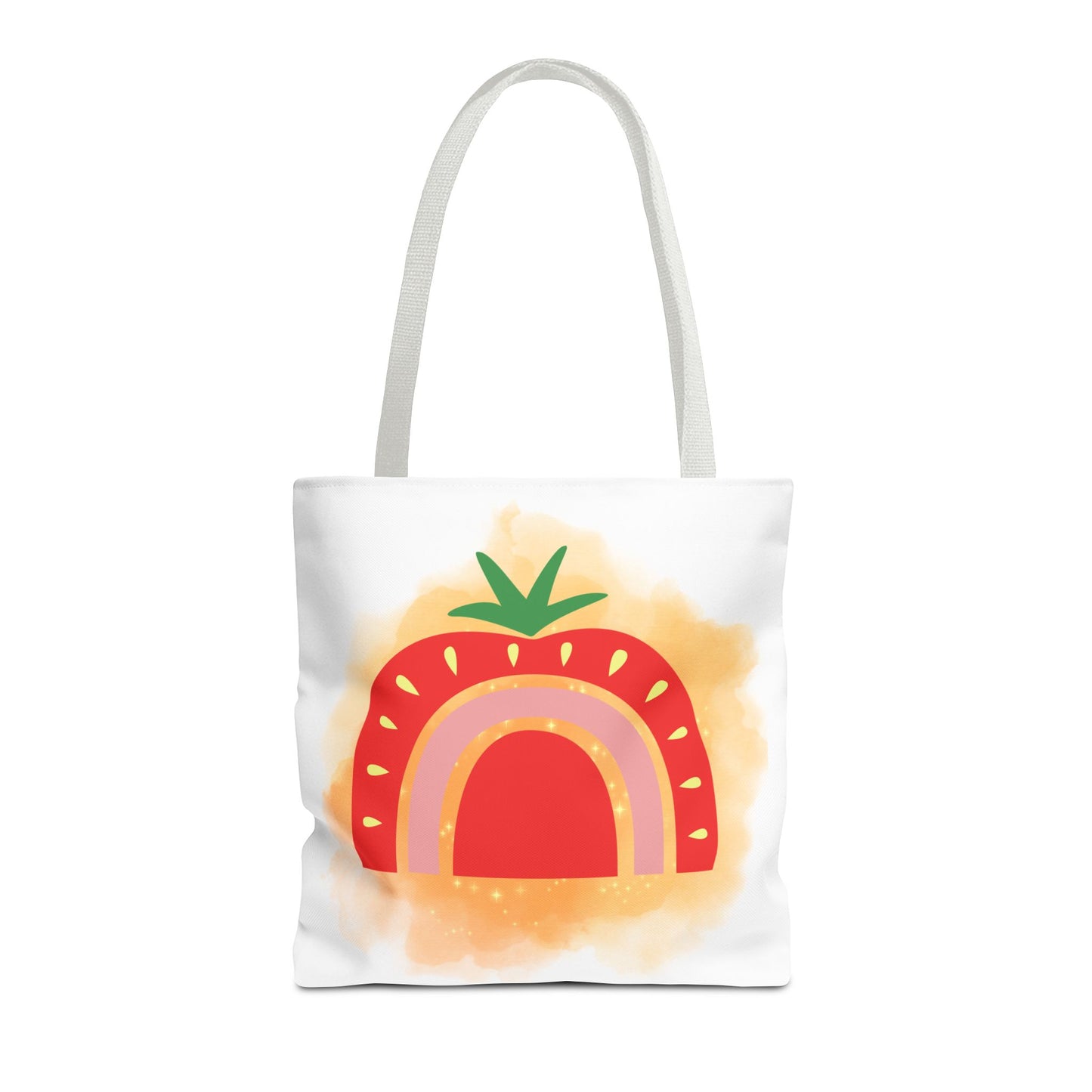 Strawberry Rainbow Tote Bag – Cute Fruit Watercolor AOP Tote