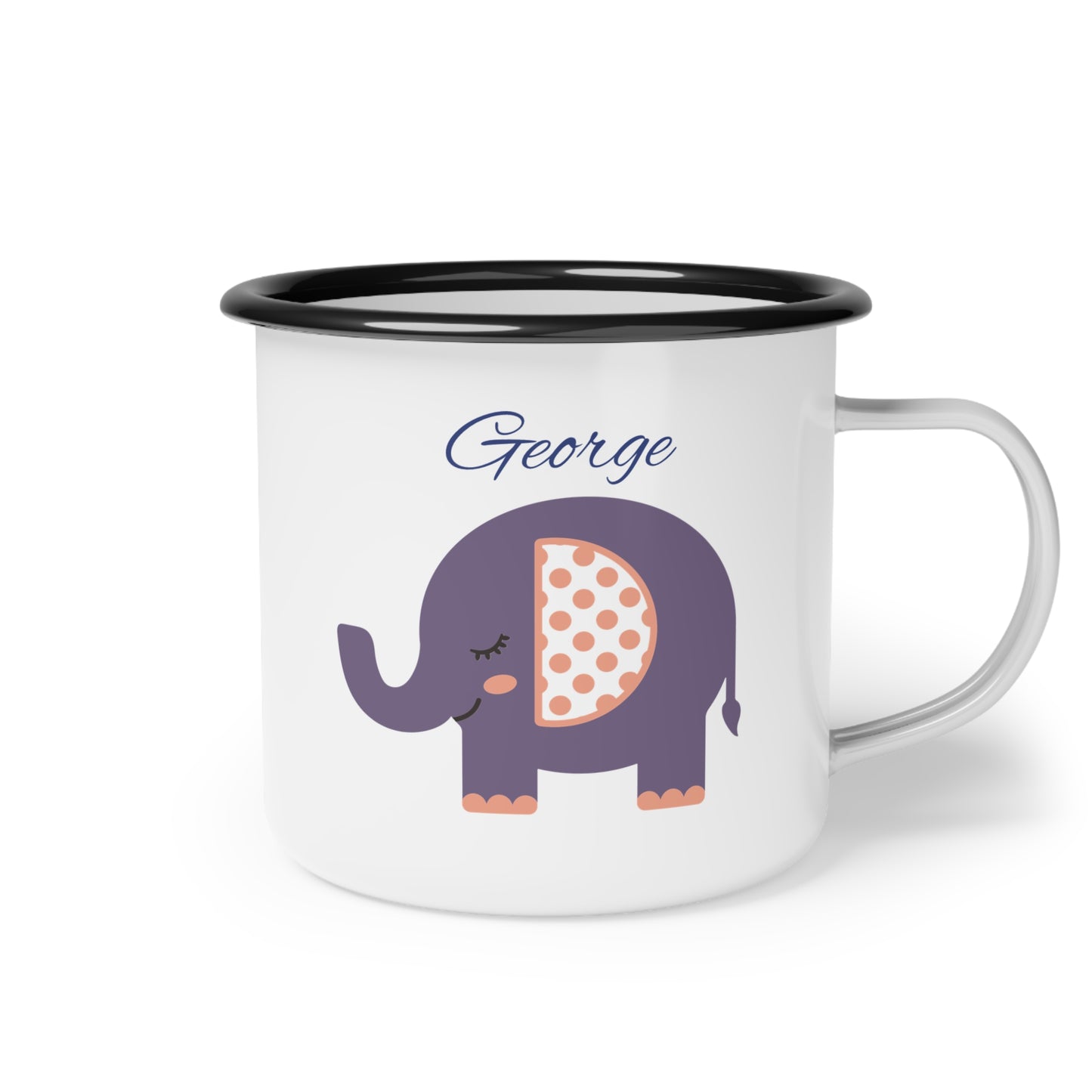 Personalized Elephant Enamel Camp Cup