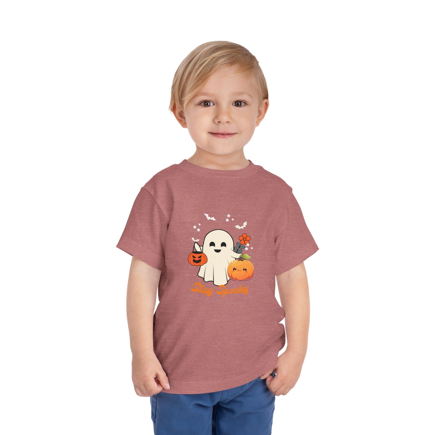 Toddler Halloween Tee - Adorable Ghost and Pumpkin Design, Perfect for Fall Festivities, Trick-or-Treating, Kids' Parties, and Everyday Wear