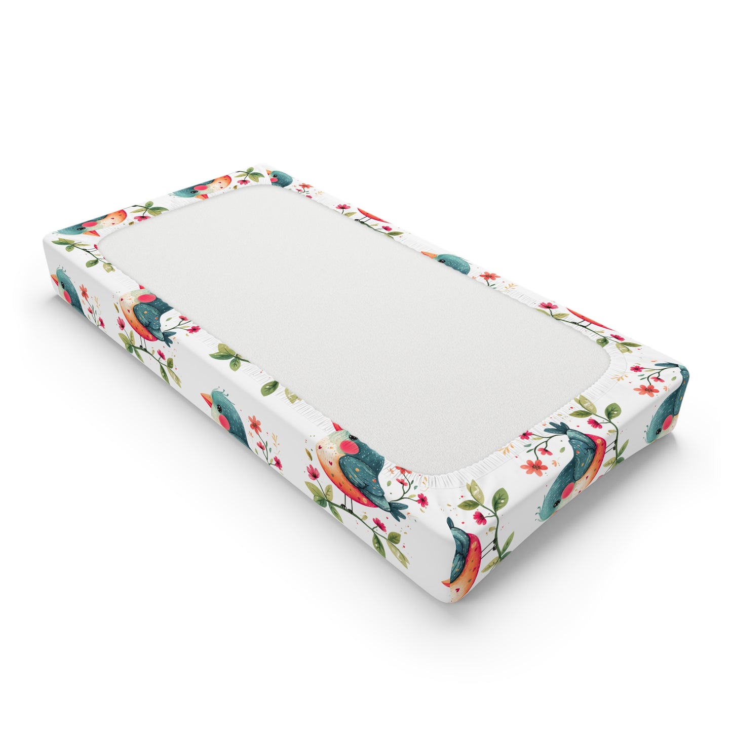 Changing Pad Cover - Watercolor Birds Floral Nursery