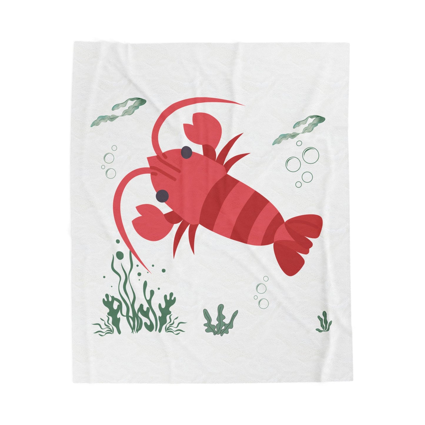 Red crayfish in an aquatic environment Velveteen Plush Blanket