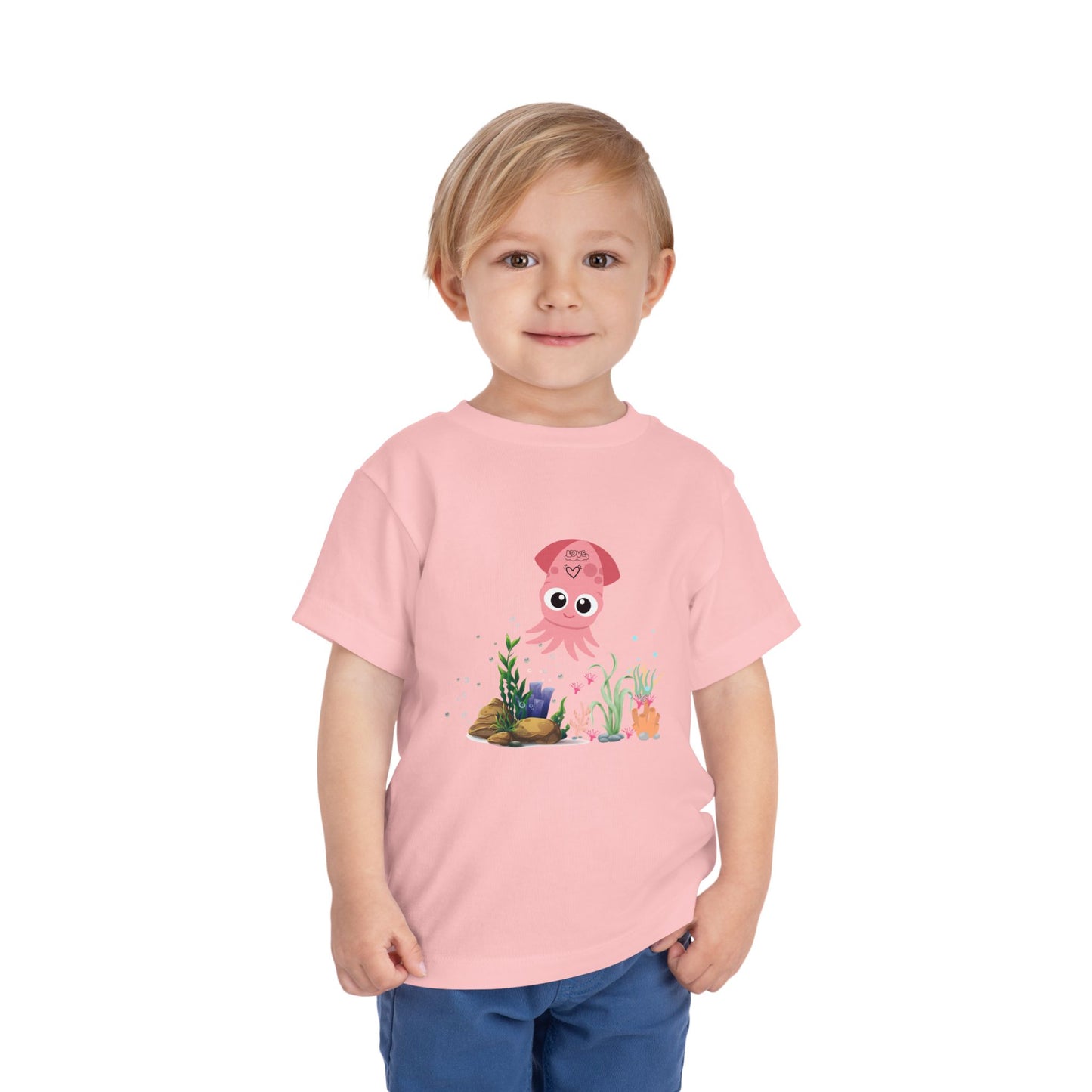 Adorable Pink Octopus Toddler Tee, Kids Beach Shirt, Summer Outfit, Birthday Gift, Animal Lover Top