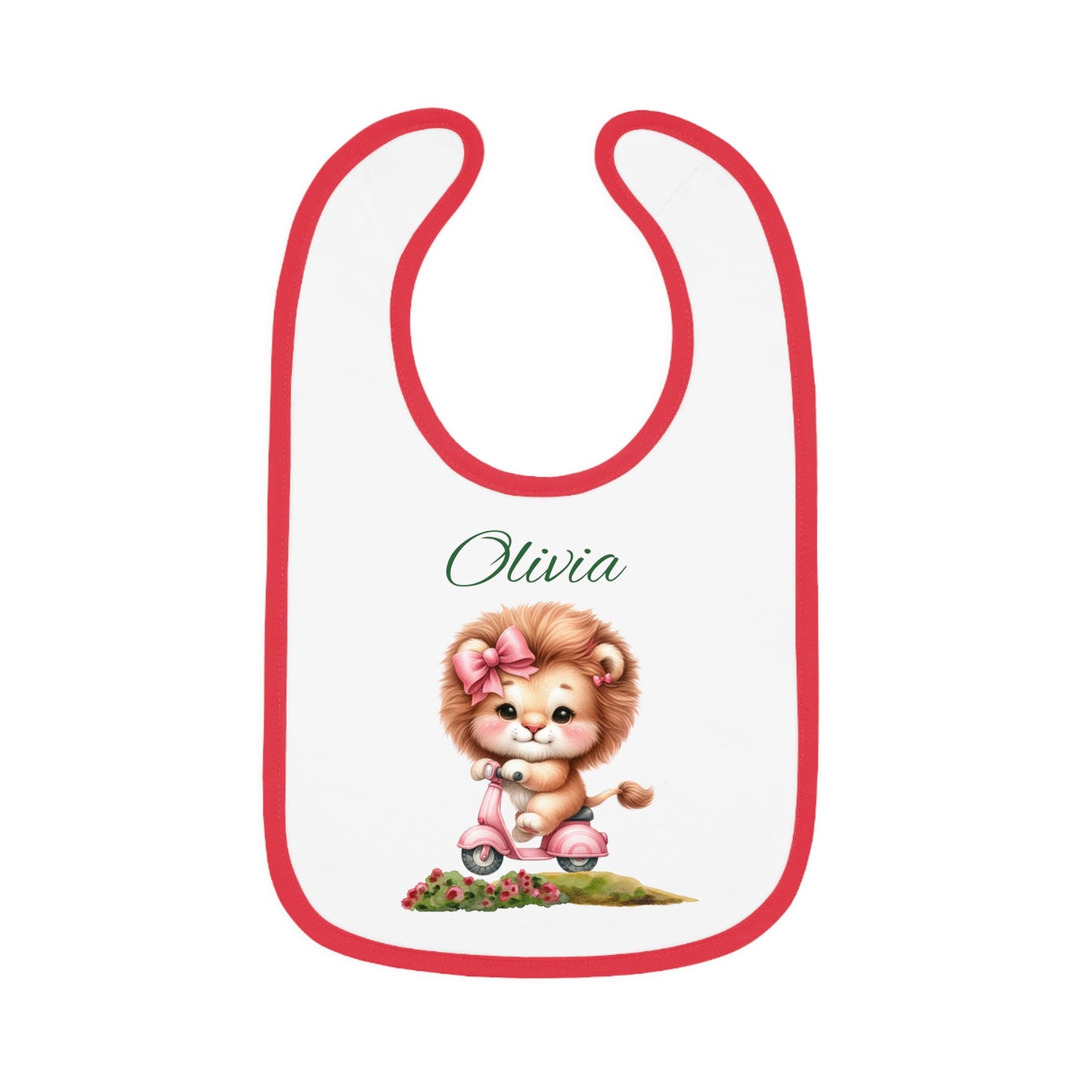 Personalized Baby Bib — Cute Lion Cub Design with Name