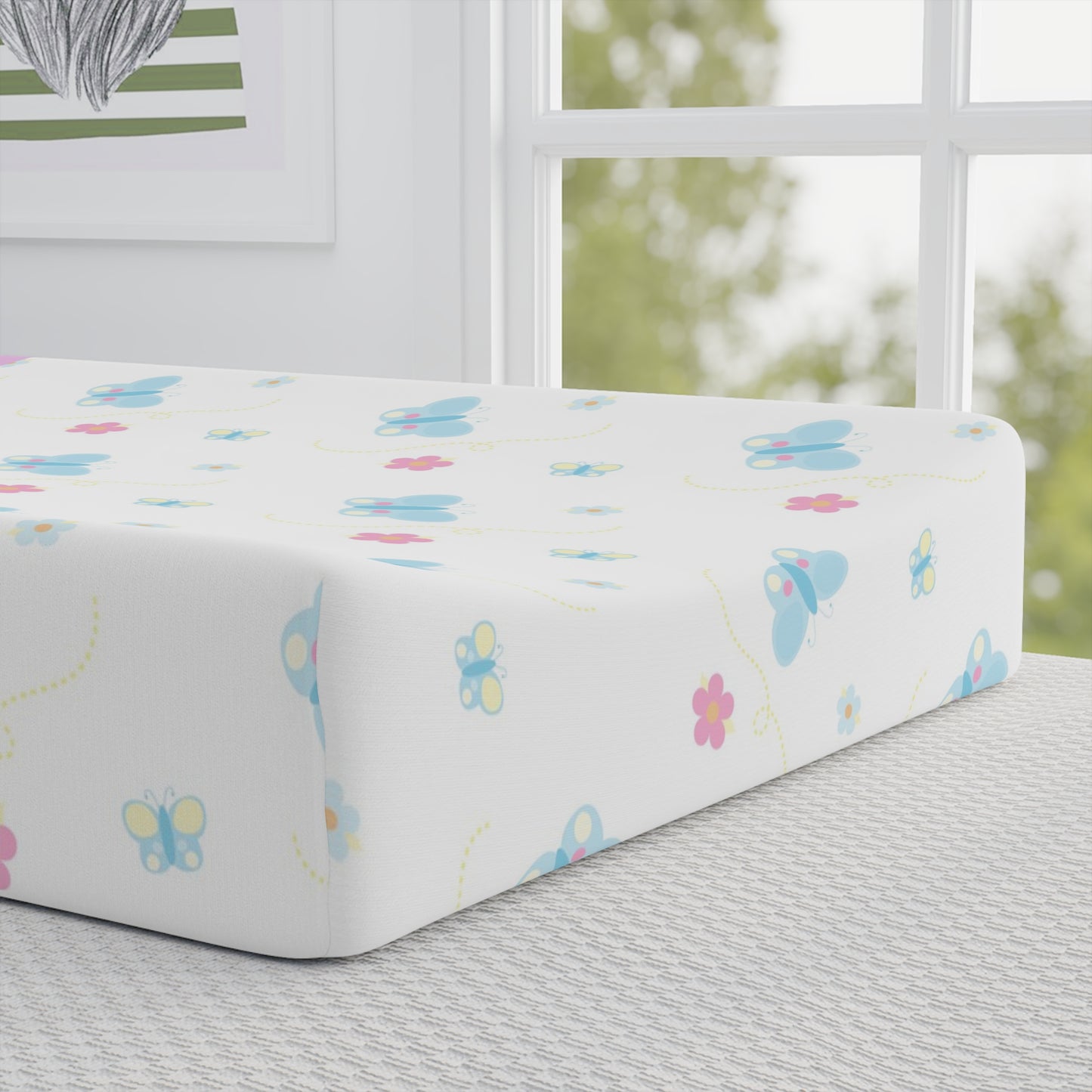 Butterfly Baby Changing Pad Cover — Personalized Name Option