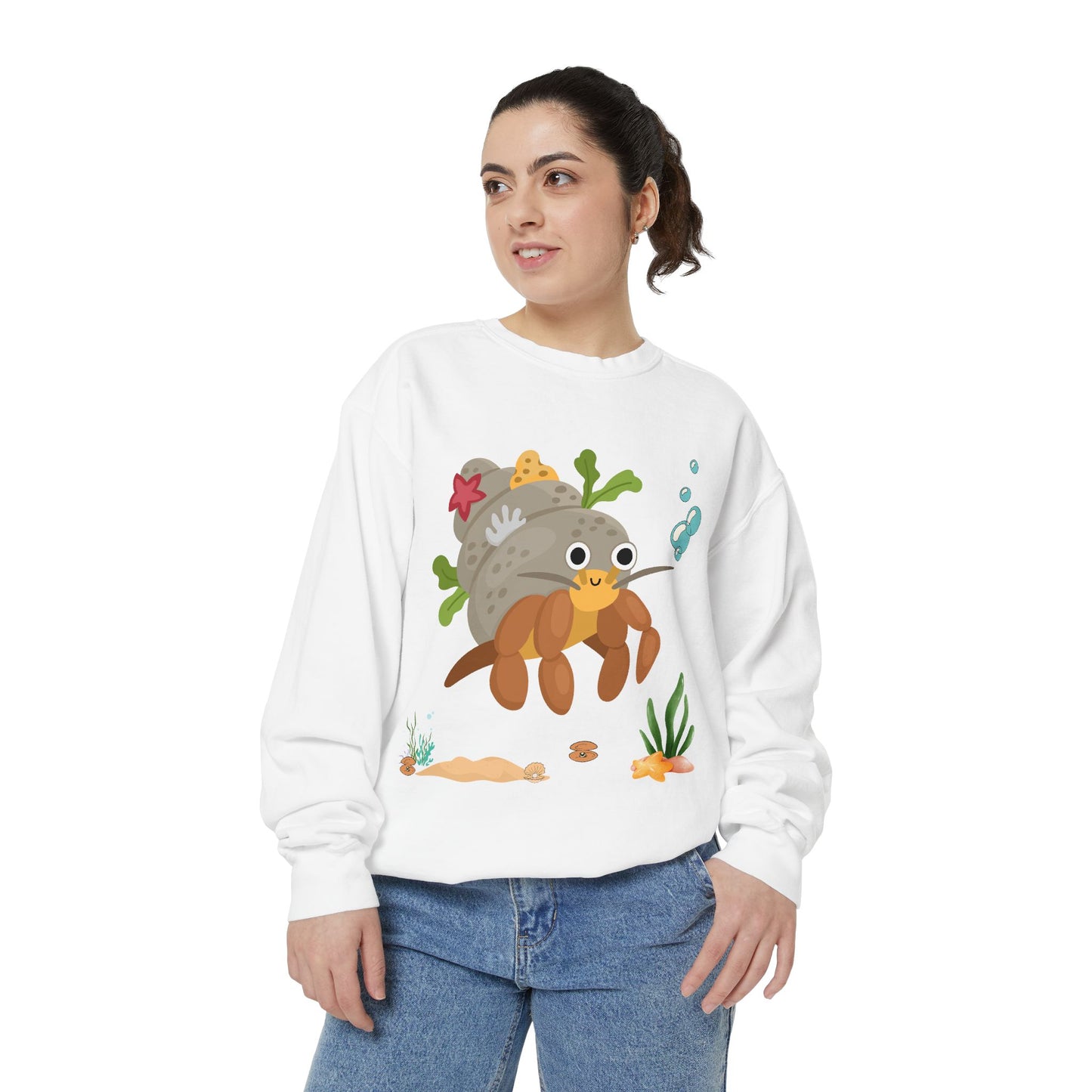 Hermit crab with shell underwater Unisex Garment-Dyed Sweatshirt