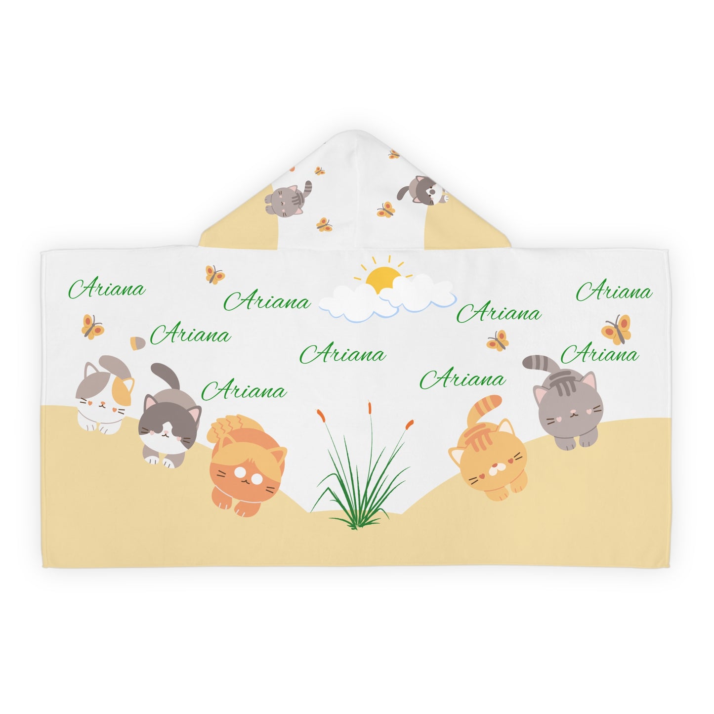 Personalized cats Youth Hooded Towel