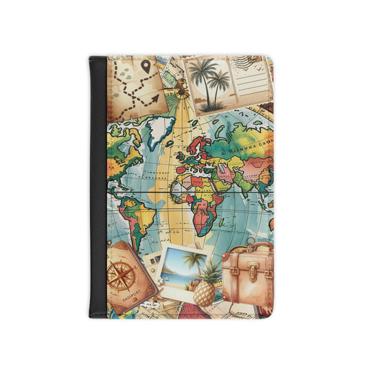 Vintage World Map Passport Cover — Travel Collage Passport Holder