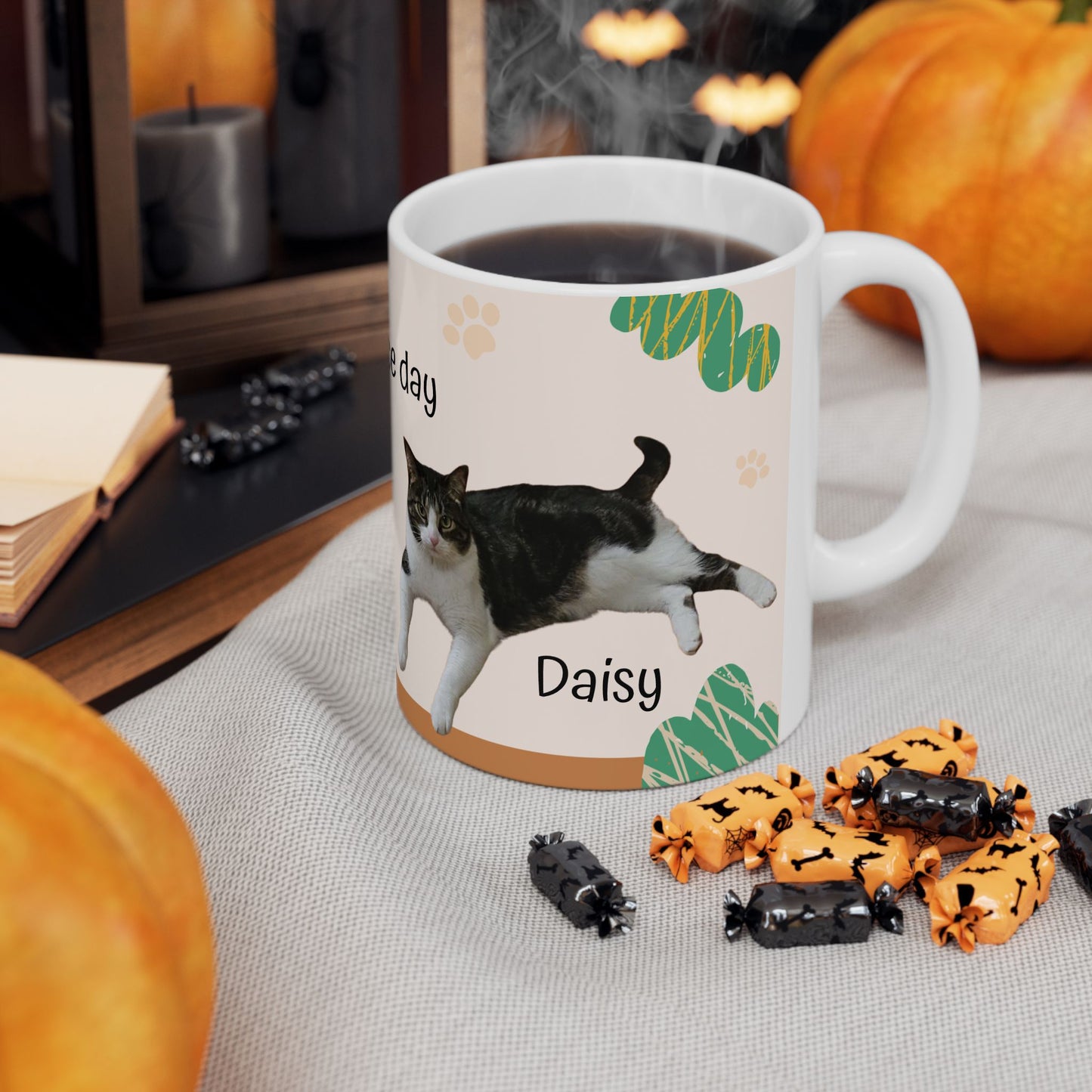Have a Nice Day Cat Mug — Cute Tuxedo Cat Ceramic Coffee Cup (11oz & 15oz)