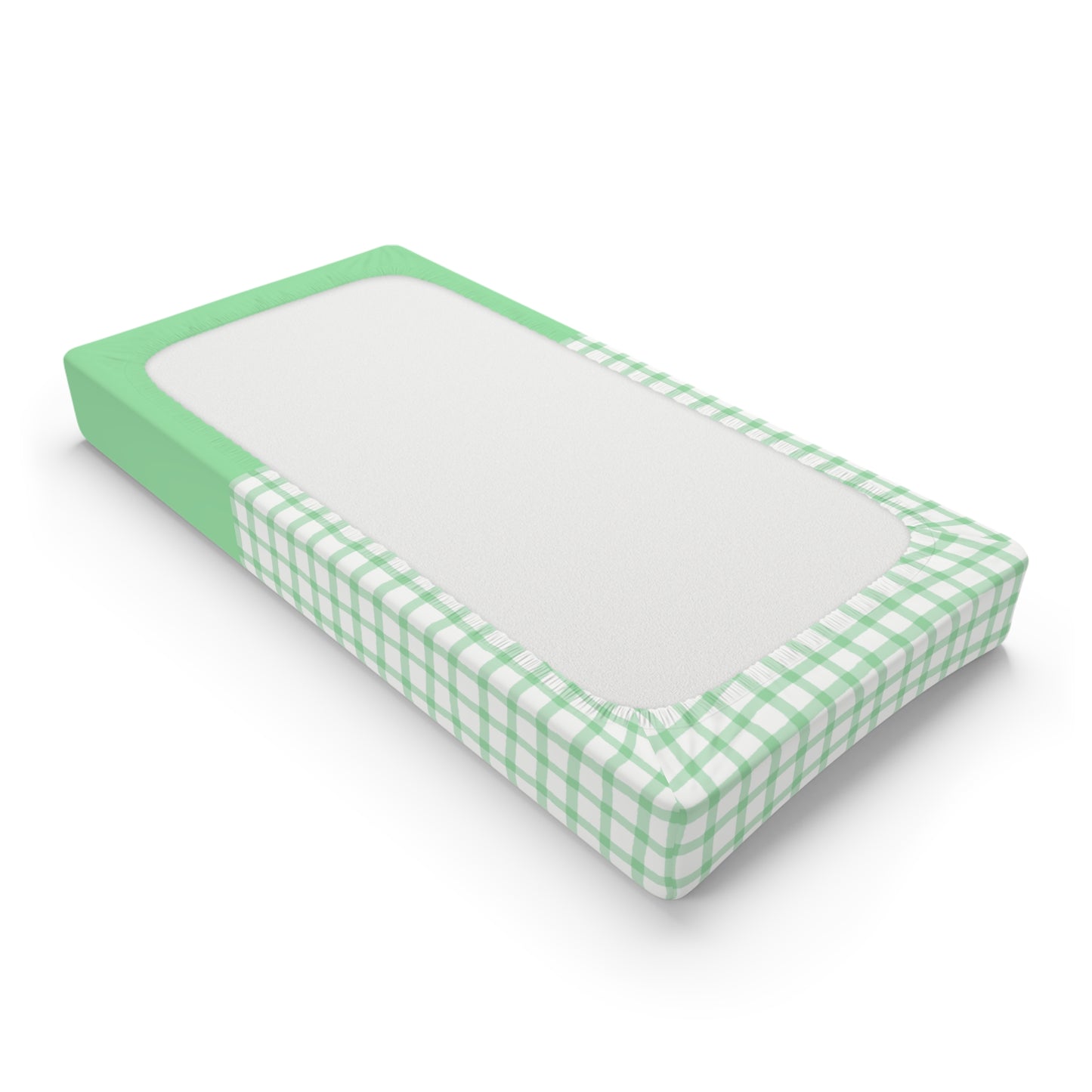Personalized Lion Baby Changing Pad Cover – Green Gingham Nursery Accent