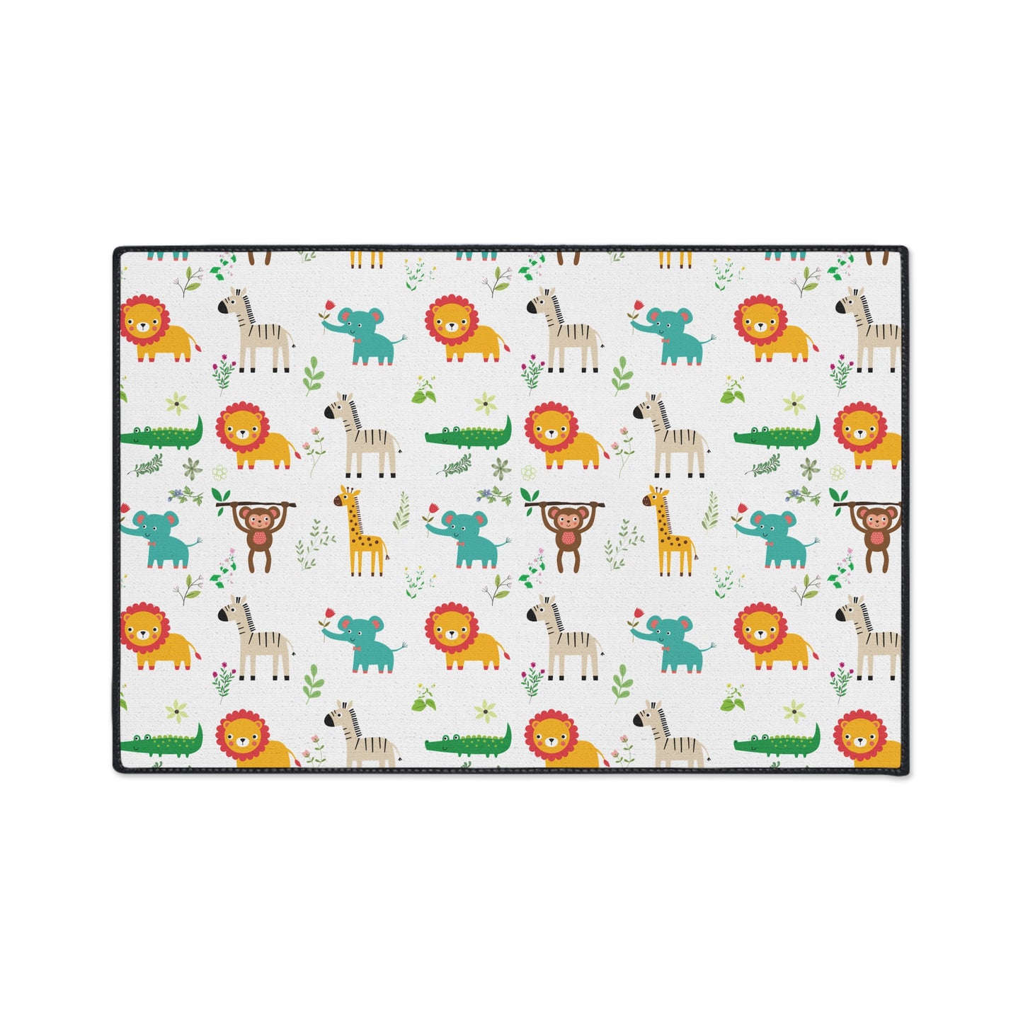 Kids' Safari Animal Floor Mat — Heavy Duty Non-Slip Playroom Rug