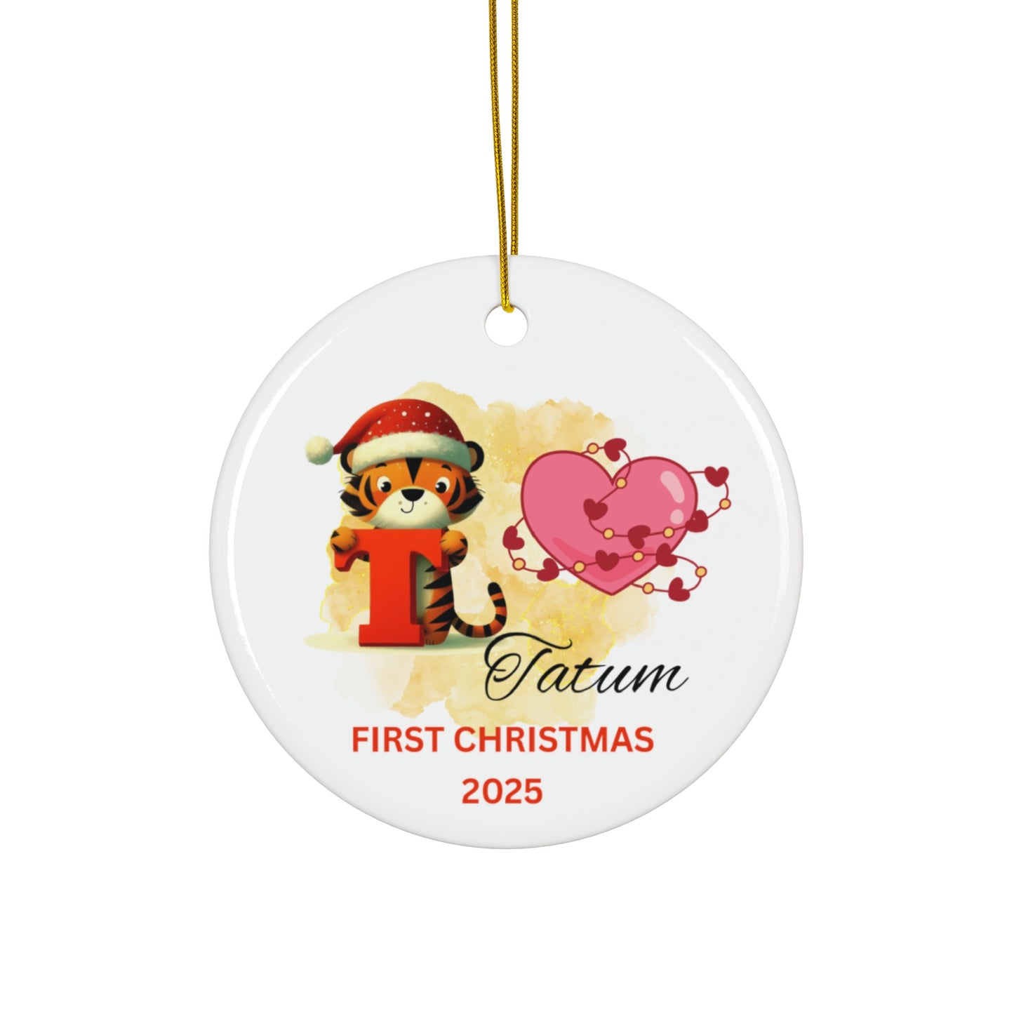 First Christmas Ceramic Ornament, Personalized Holiday Decor, Baby's First Christmas Gift, Family Keepsake, Unique Xmas Decoration, [...]