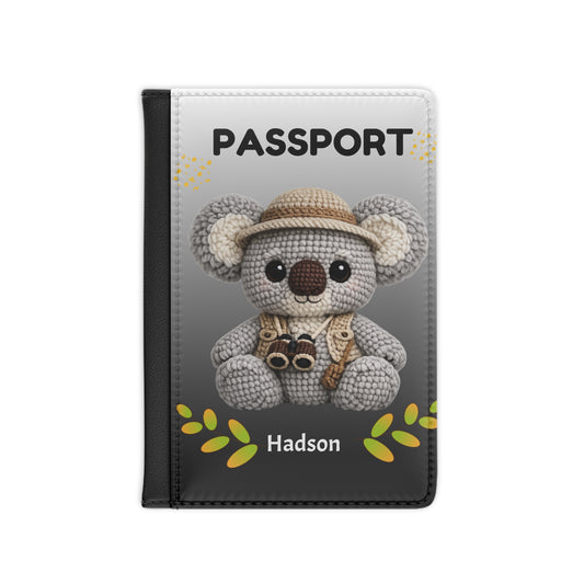 Personalized Koala Explorer Passport Cover – Custom Name Travel Wallet