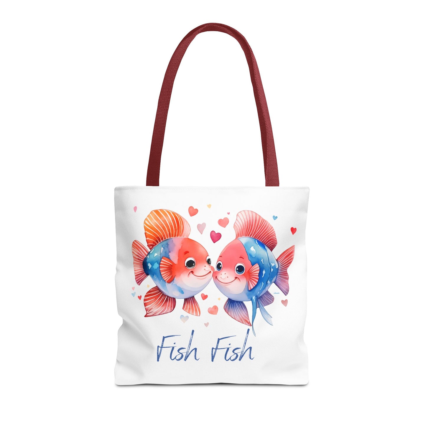 Cute Fish Couple Tote Bag — 'Fish Fish' Romantic Sea Life Beach Shopper