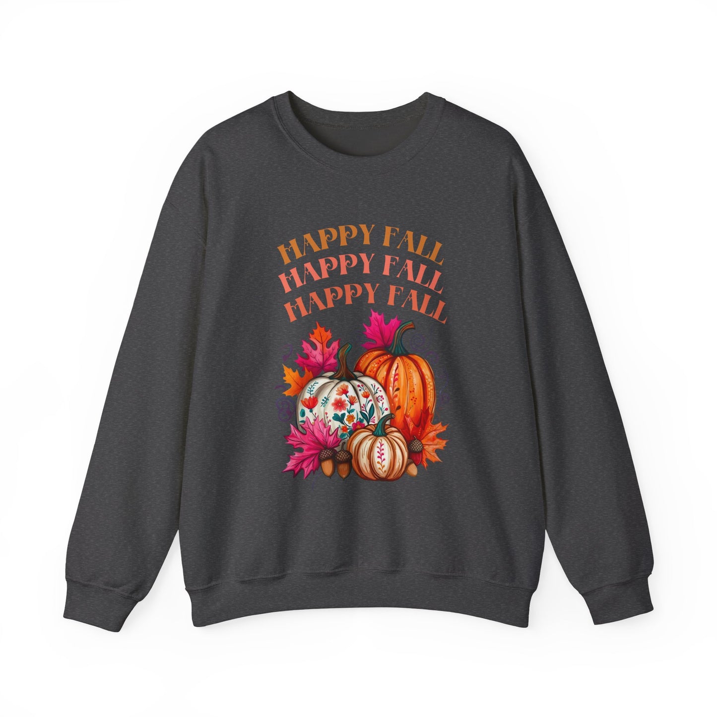 Fall Vibes Crewneck Sweatshirt, Cozy Autumn Apparel, Seasonal Gift for Thanksgiving, Pumpkin Sweater, Unisex Fall Fashion