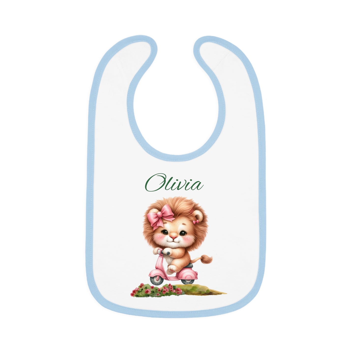 Personalized Baby Bib — Cute Lion Cub Design with Name