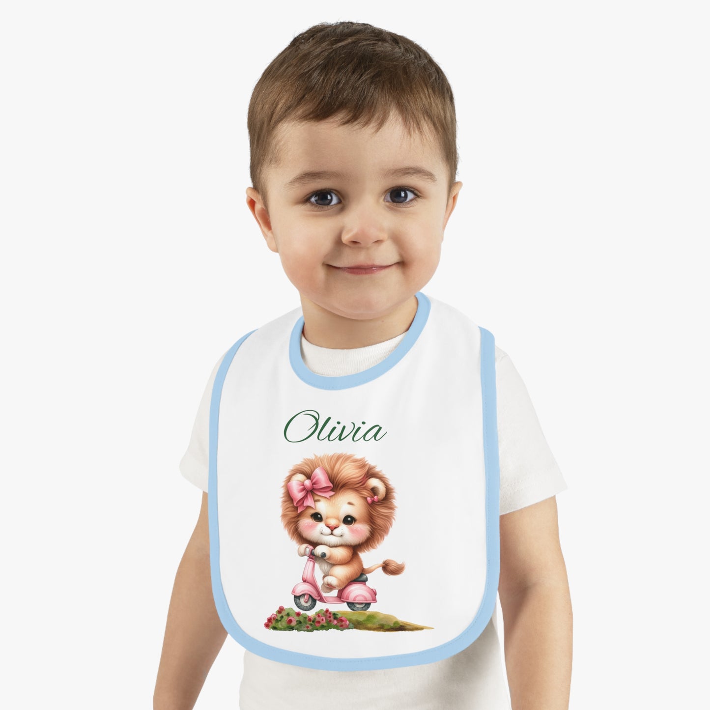 Personalized Baby Bib — Cute Lion Cub Design with Name