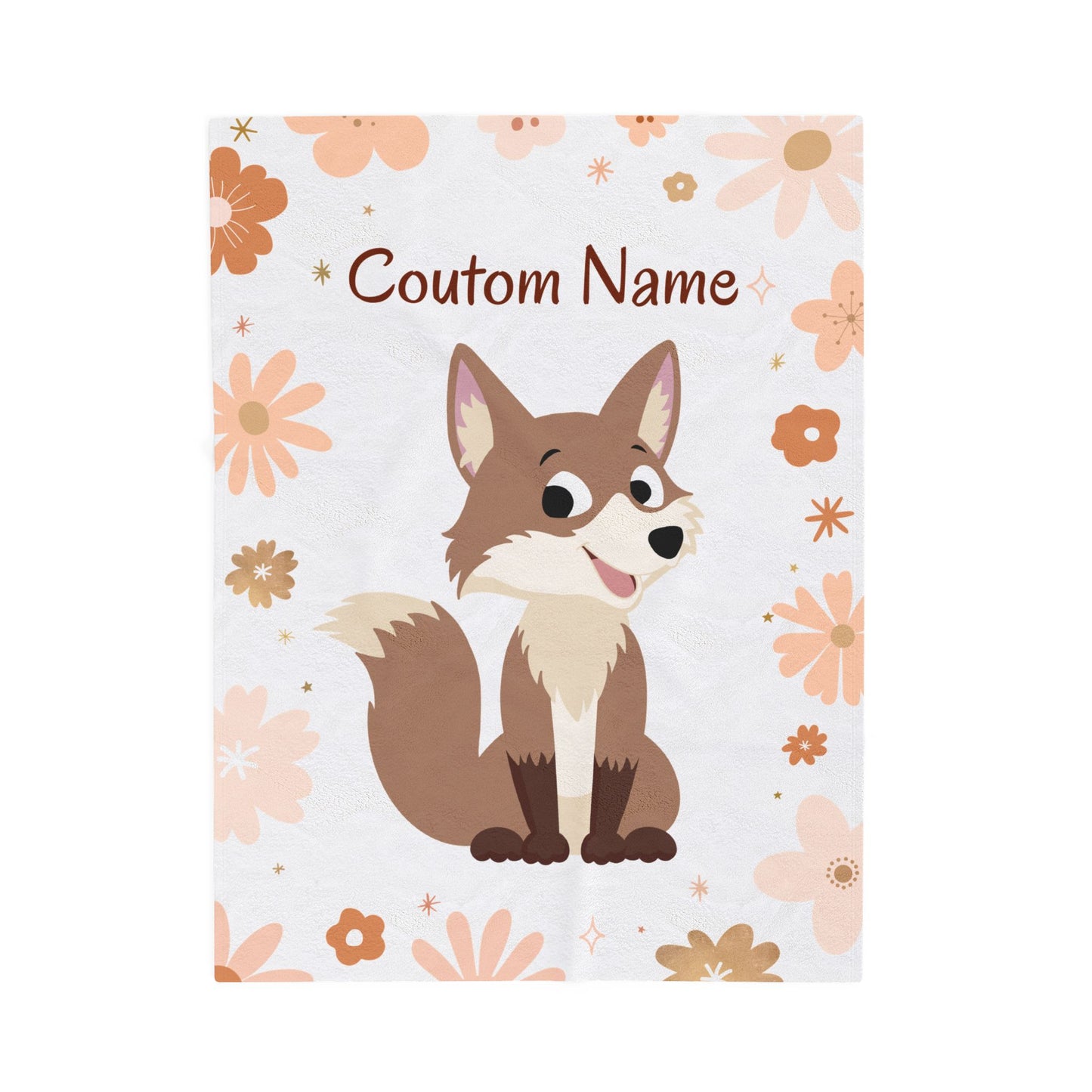 Personalized Velveteen Plush Blanket with Cute Fox Design, Custom Name Blanket, Children's Bedroom Decor, Cozy Gift for Kids, Baby [...]