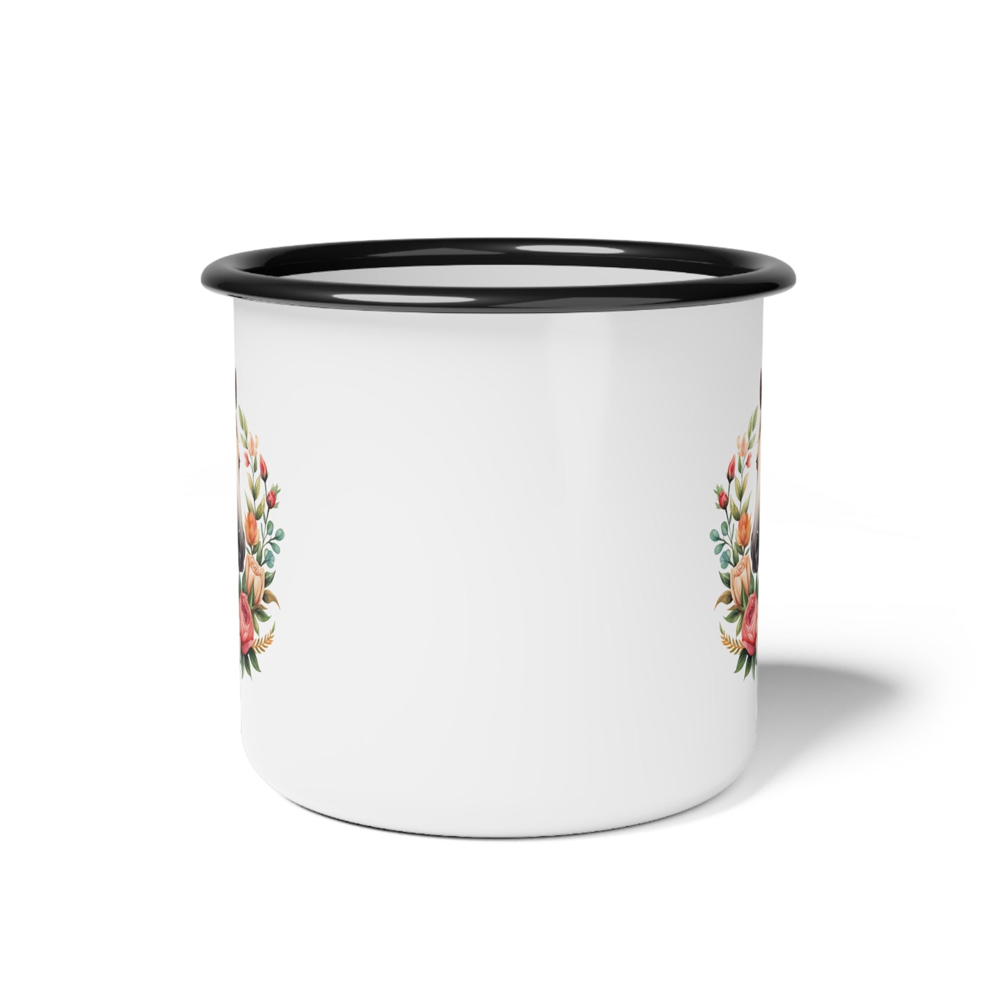 Floral Horse Enamel Camp Cup