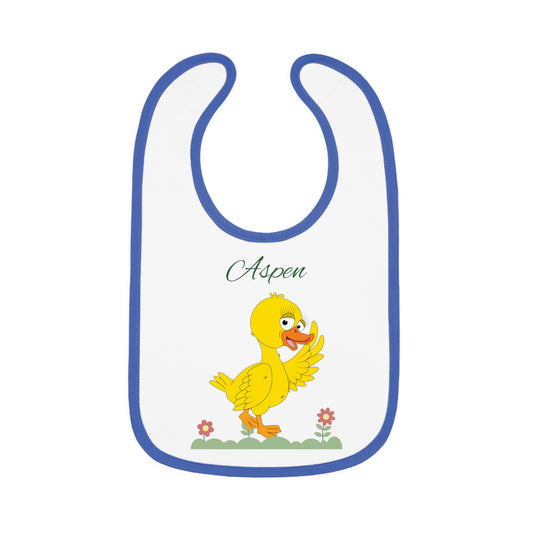 Personalized Baby Bib - Cute Yellow Duck Design with Name