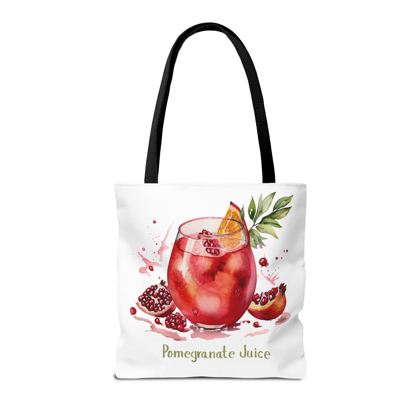 Pomegranate Juice Tote Bag — Watercolor Fruit Canvas Tote