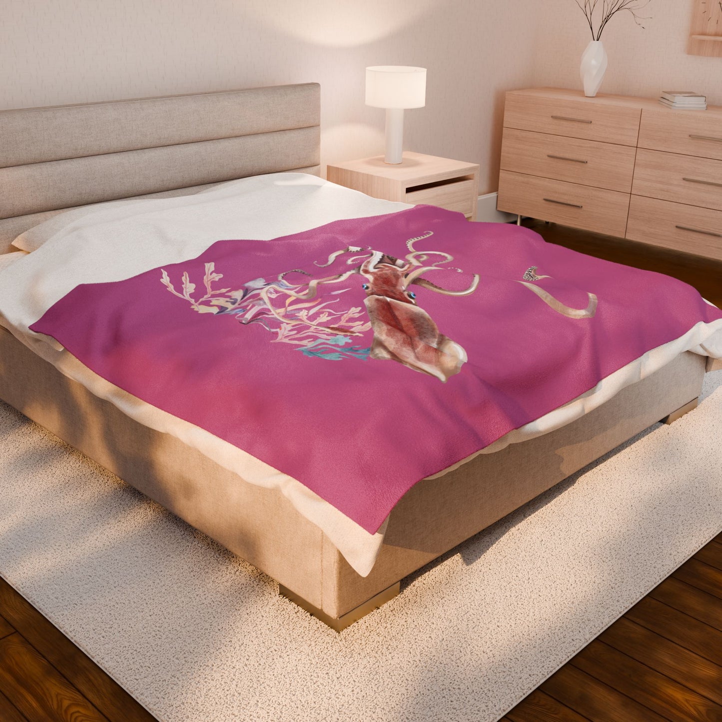 Squid dance of tentacles and translucence Velveteen Plush Blanket